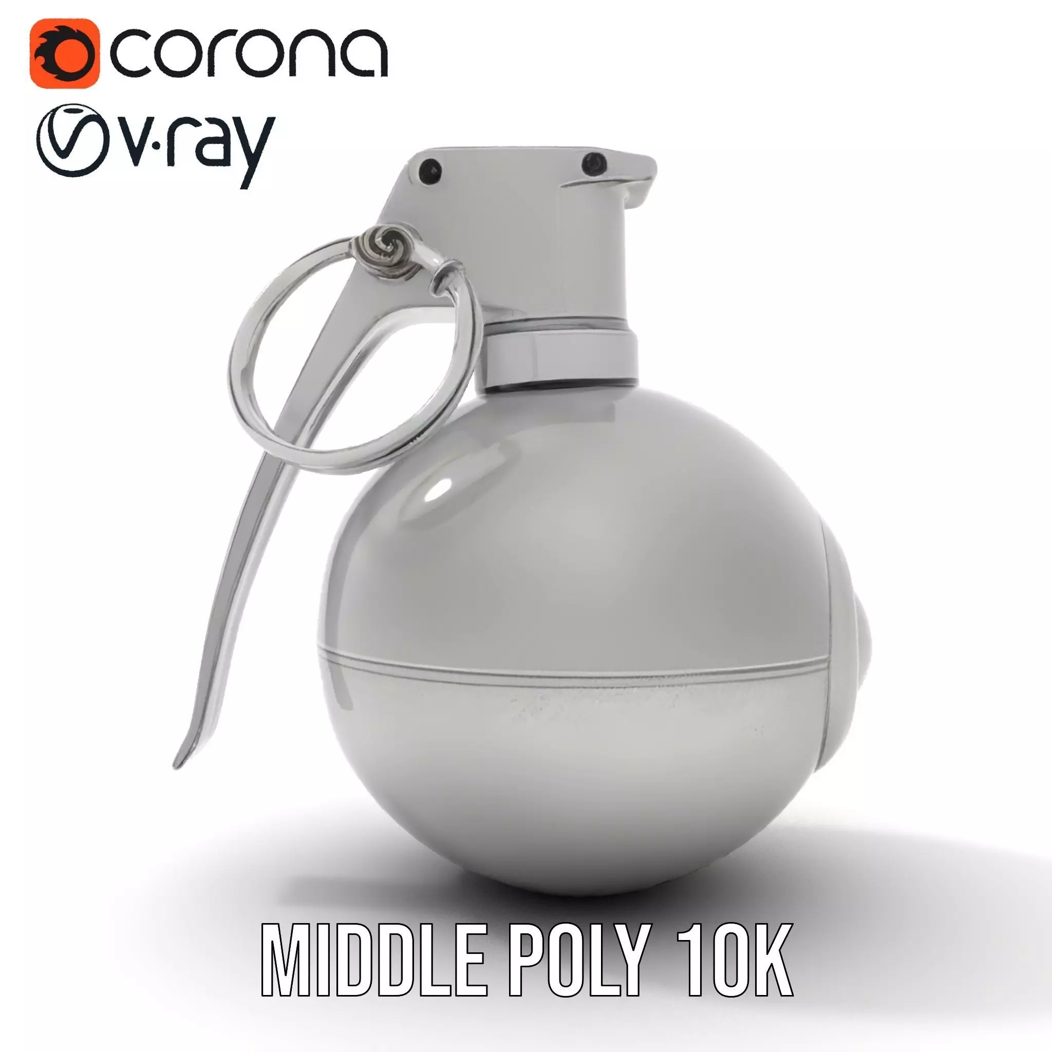 Modern Grenade Model Pack with Metallic Texture Low-poly 3D model_11
