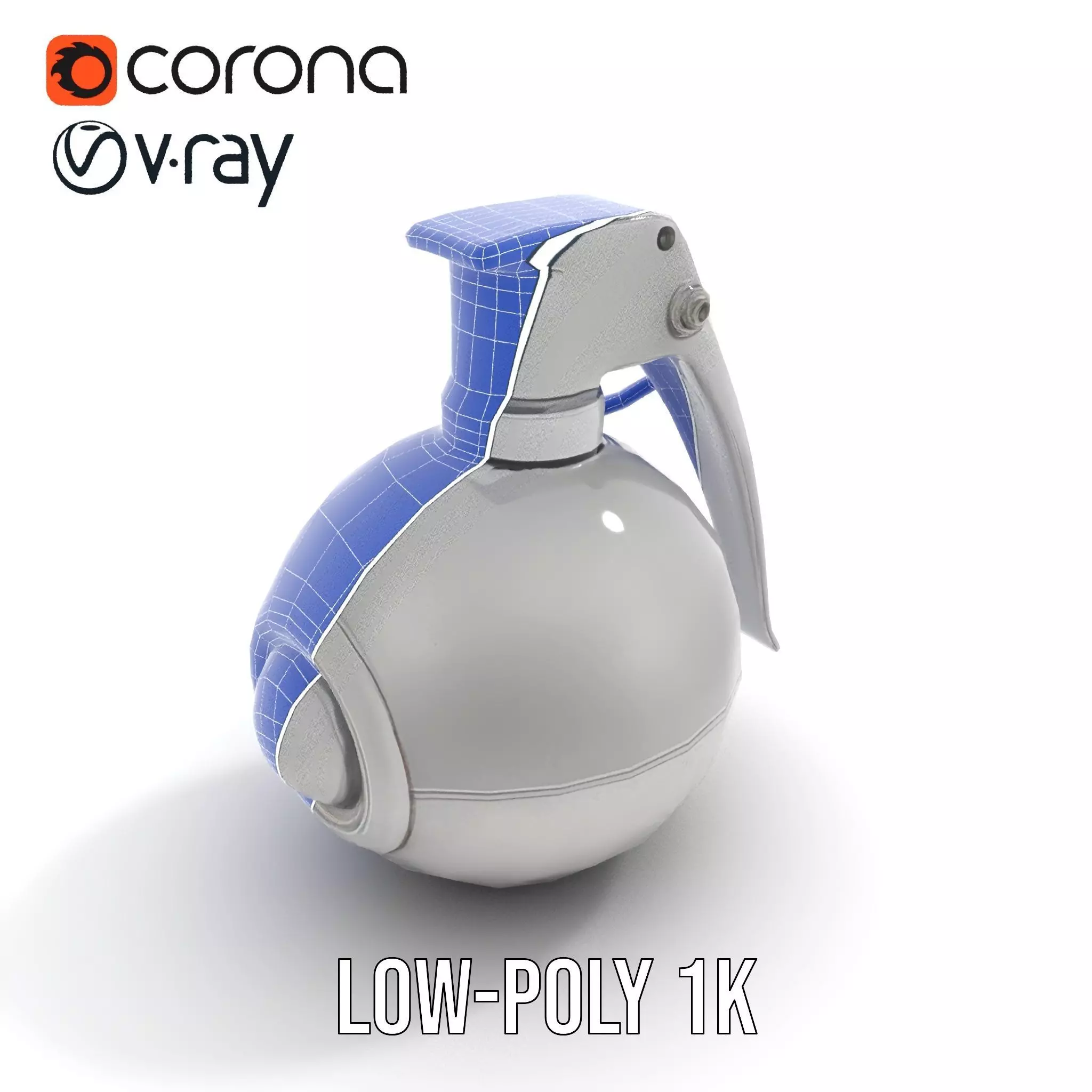 Modern Grenade Model Pack with Metallic Texture Low-poly 3D model_14