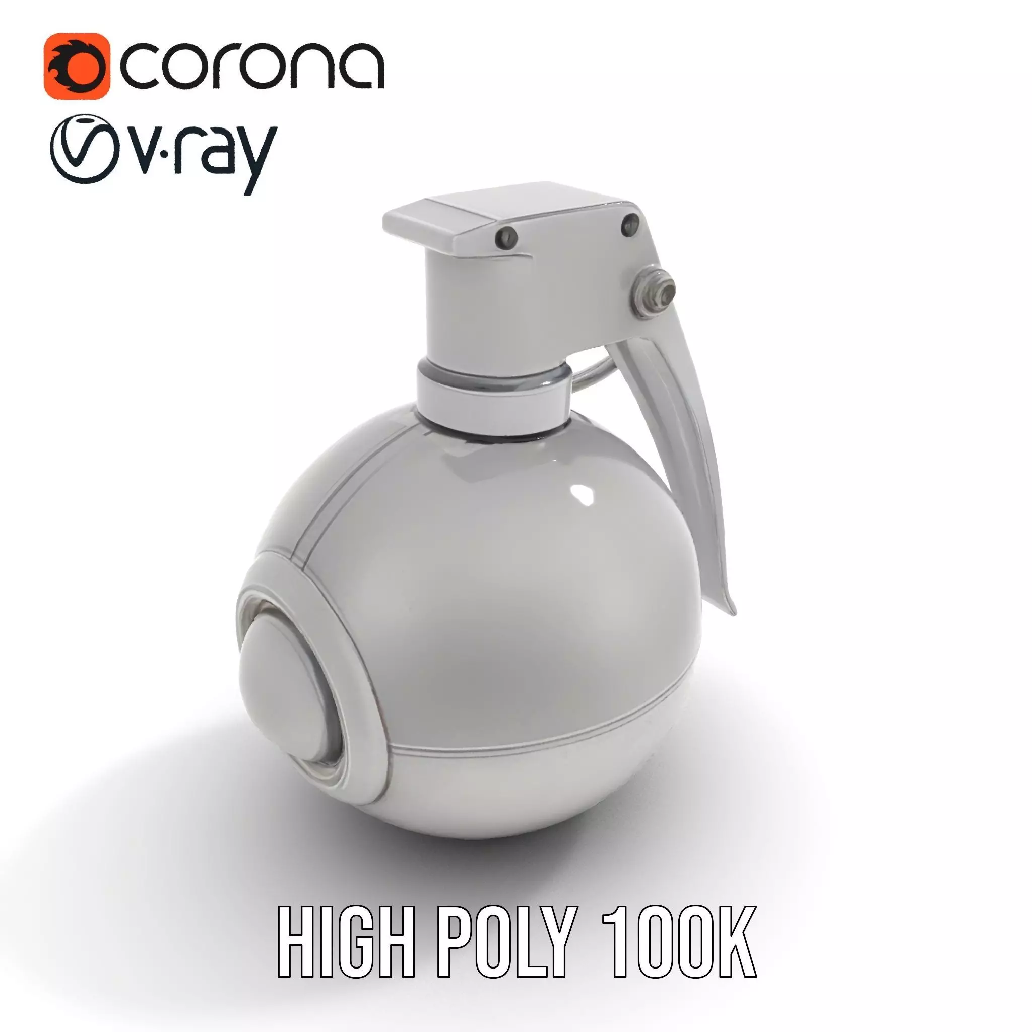 Modern Grenade Model Pack with Metallic Texture Low-poly 3D model_25