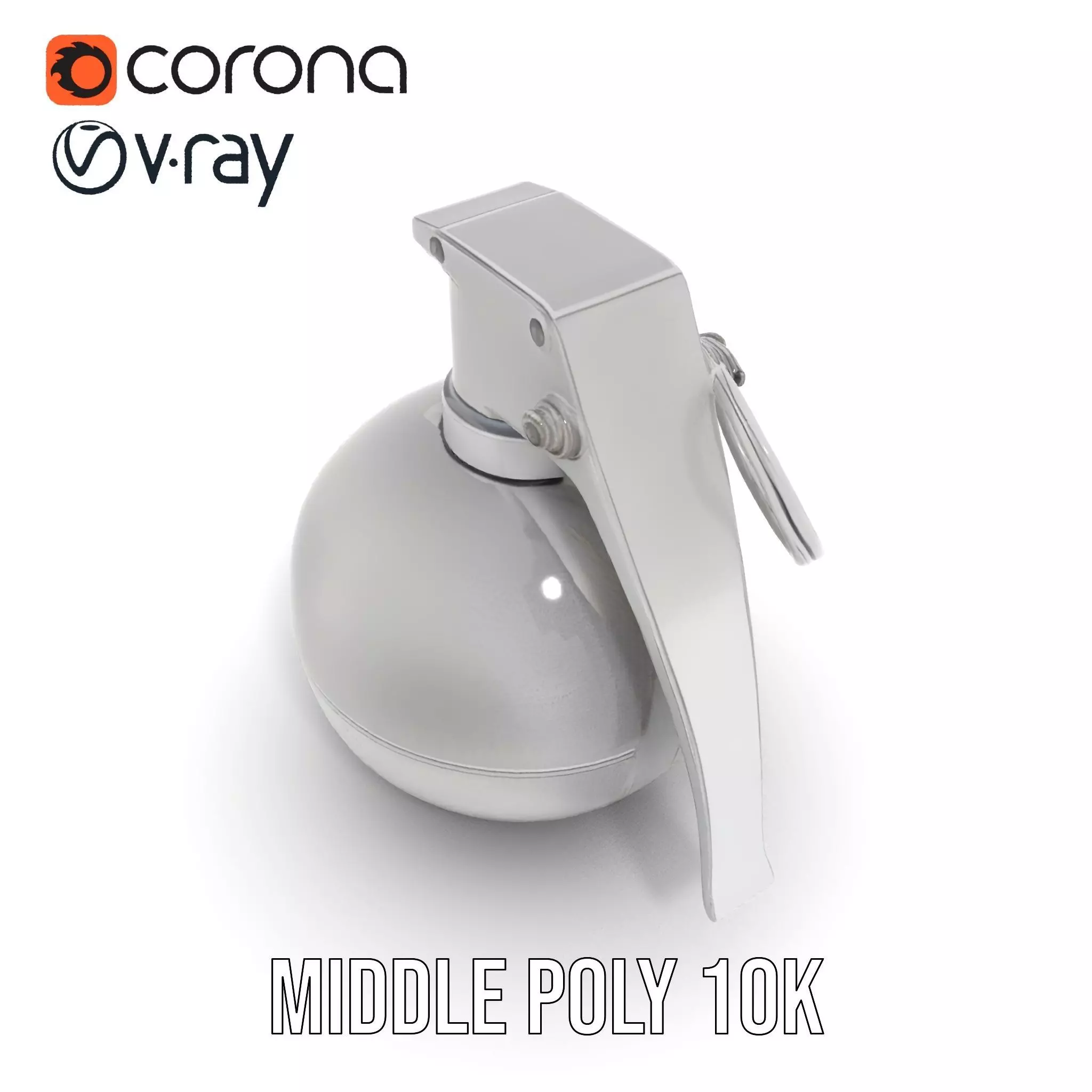 Modern Grenade Model Pack with Metallic Texture Low-poly 3D model_15