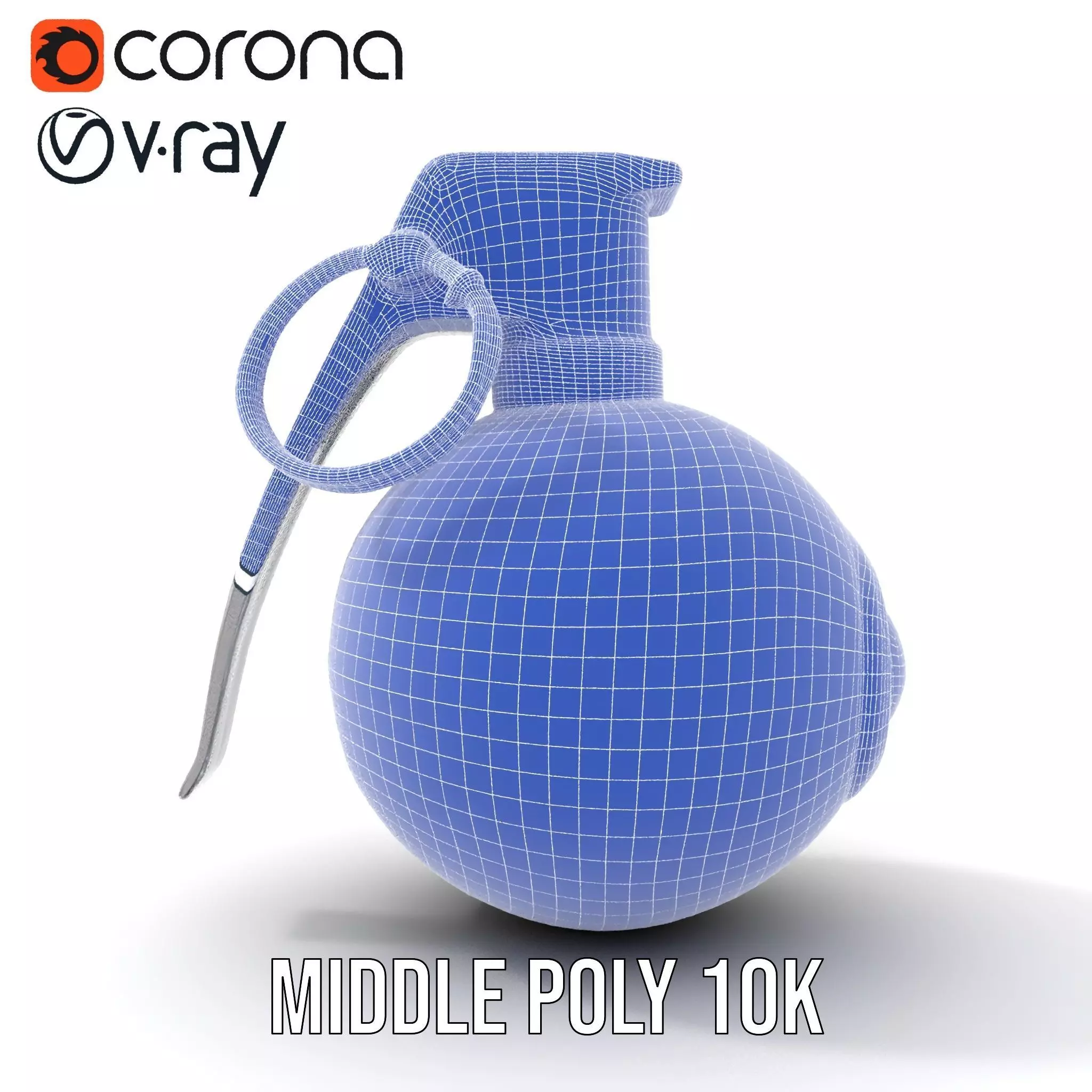 Modern Grenade Model Pack with Metallic Texture Low-poly 3D model_23