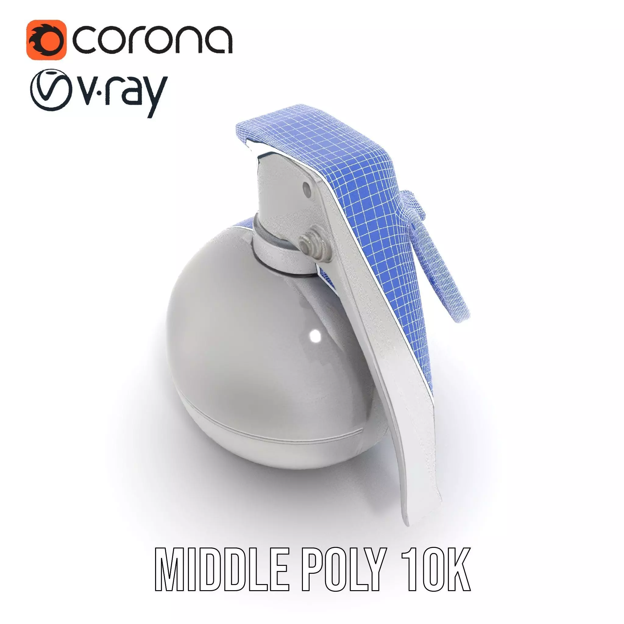 Modern Grenade Model Pack with Metallic Texture Low-poly 3D model_18