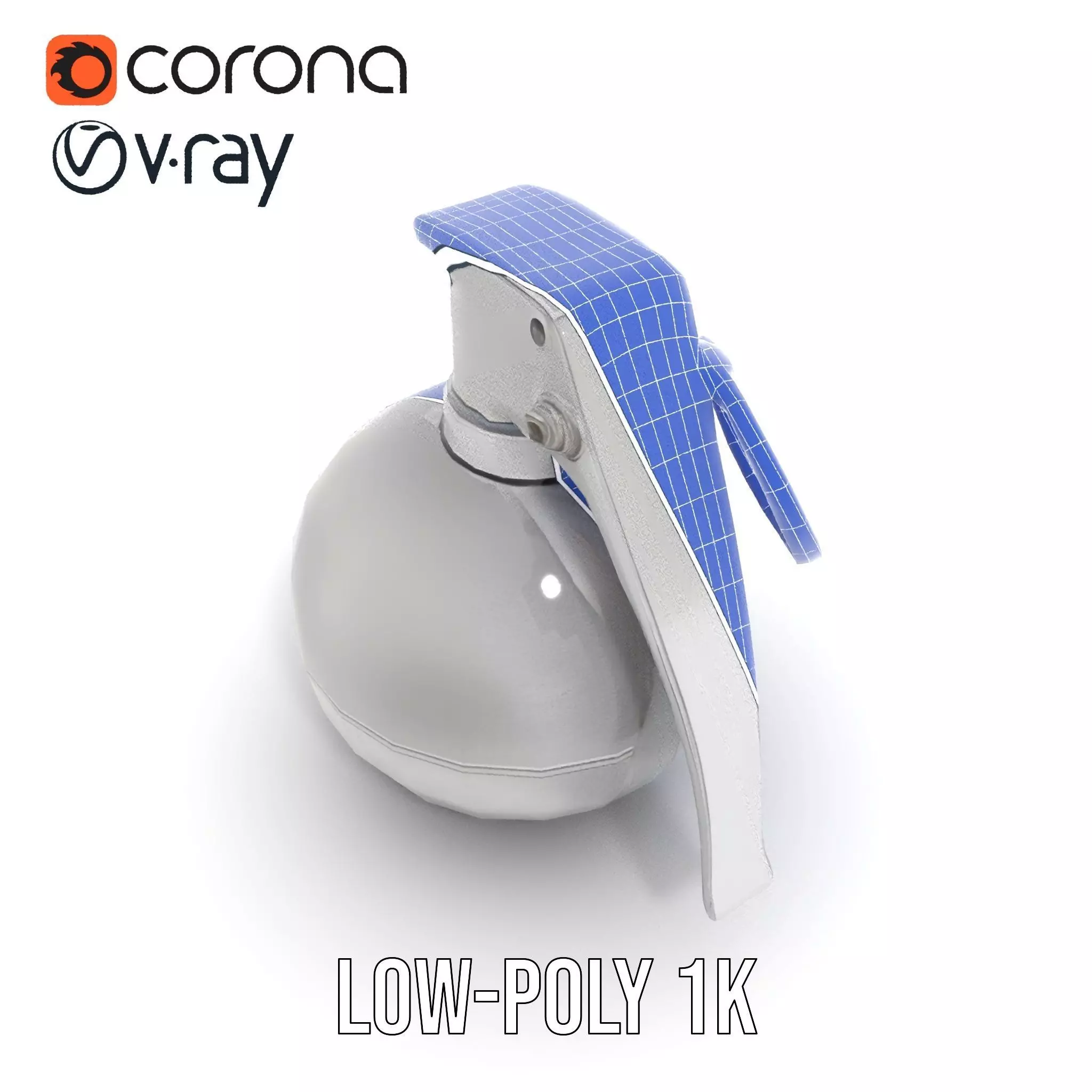 Modern Grenade Model Pack with Metallic Texture Low-poly 3D model_27