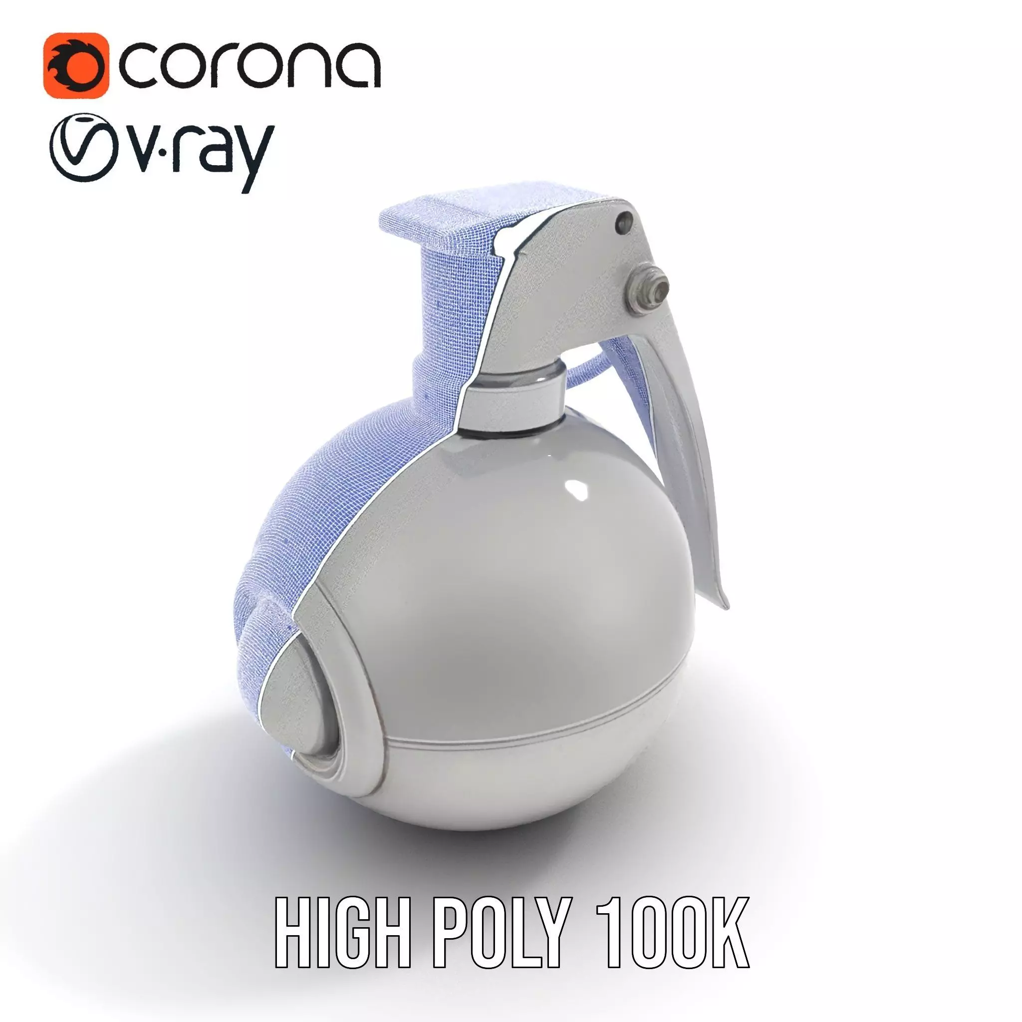 Modern Grenade Model Pack with Metallic Texture Low-poly 3D model_33