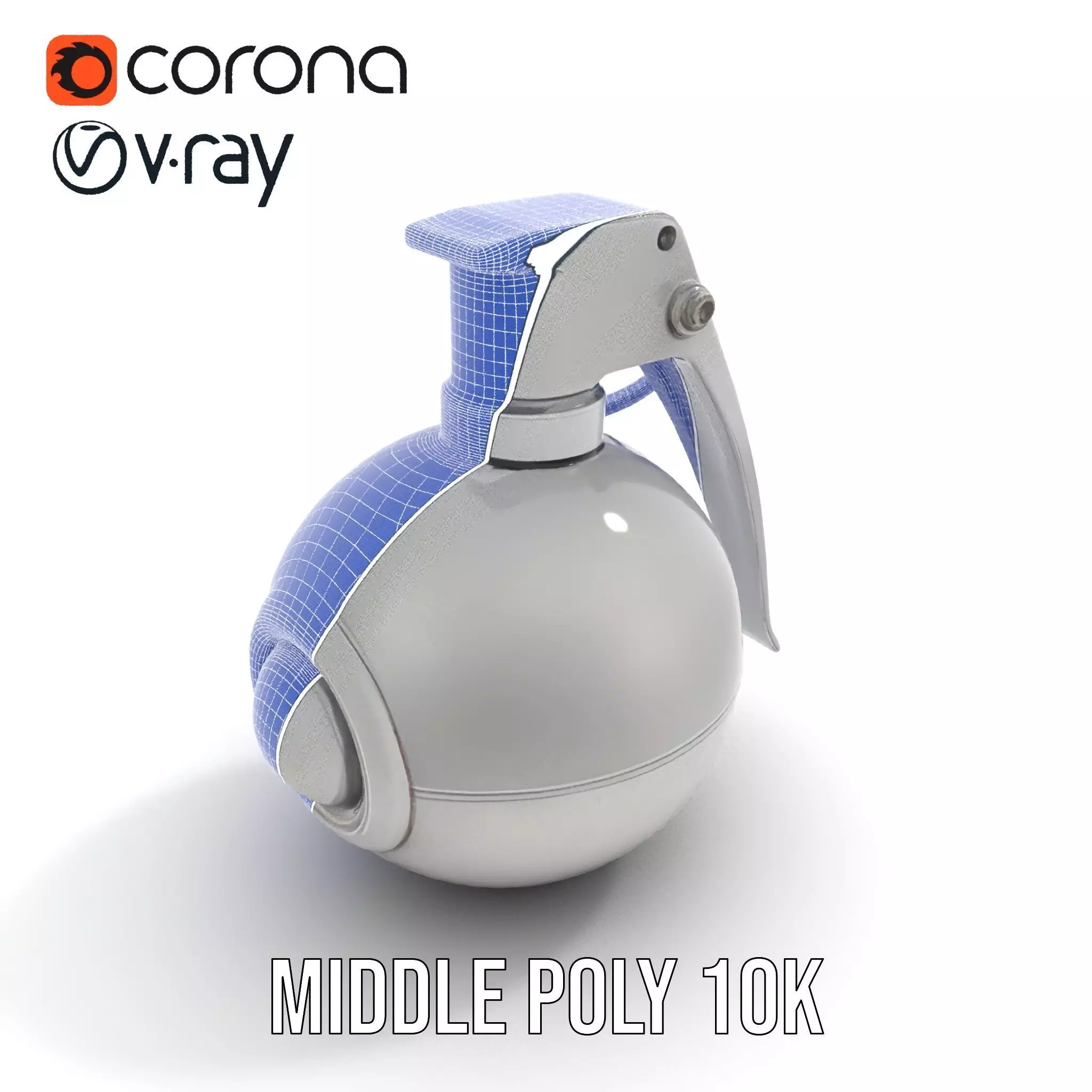 Modern Grenade Model Pack with Metallic Texture Low-poly 3D model_26