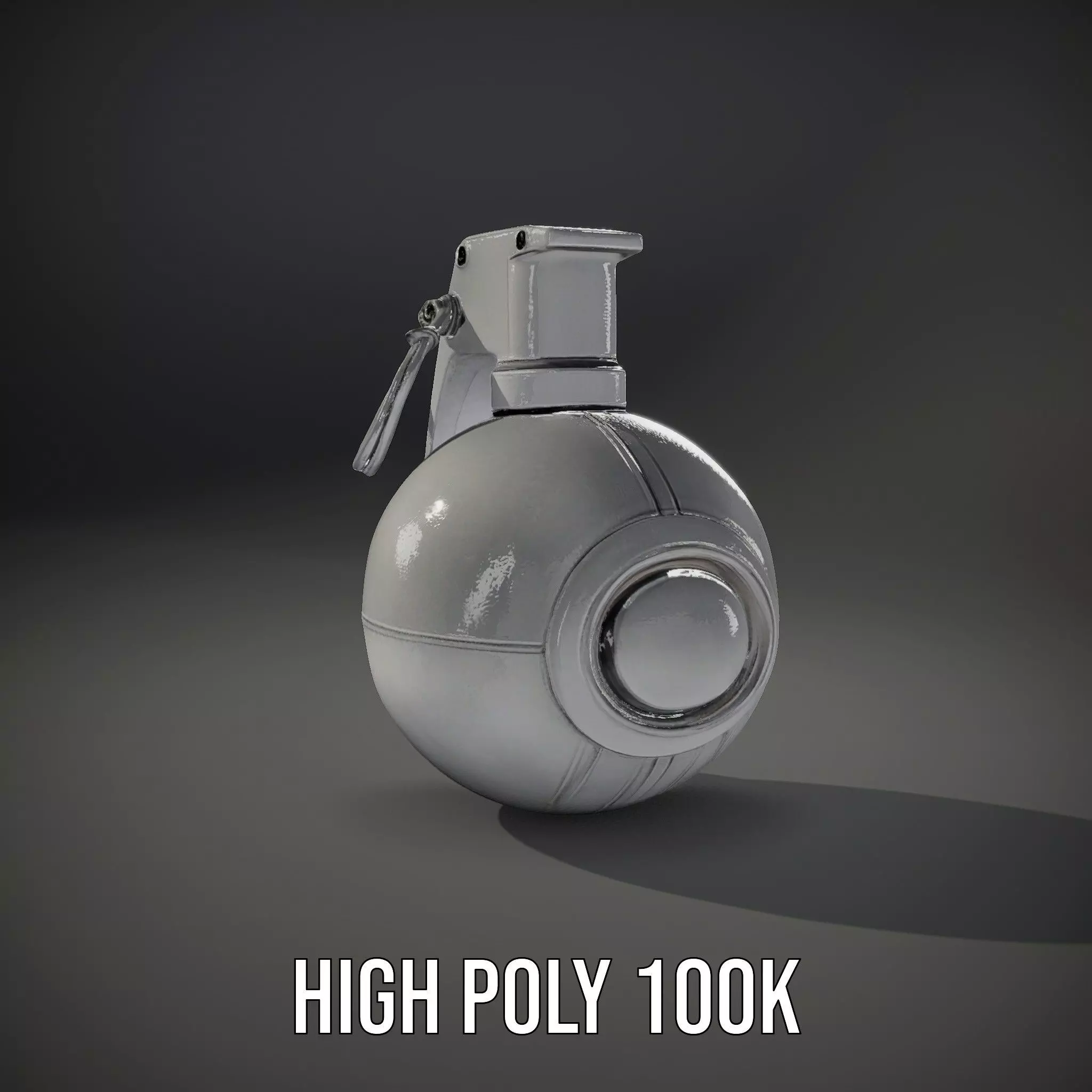 Modern Grenade Model Pack with Metallic Texture Low-poly 3D model_8