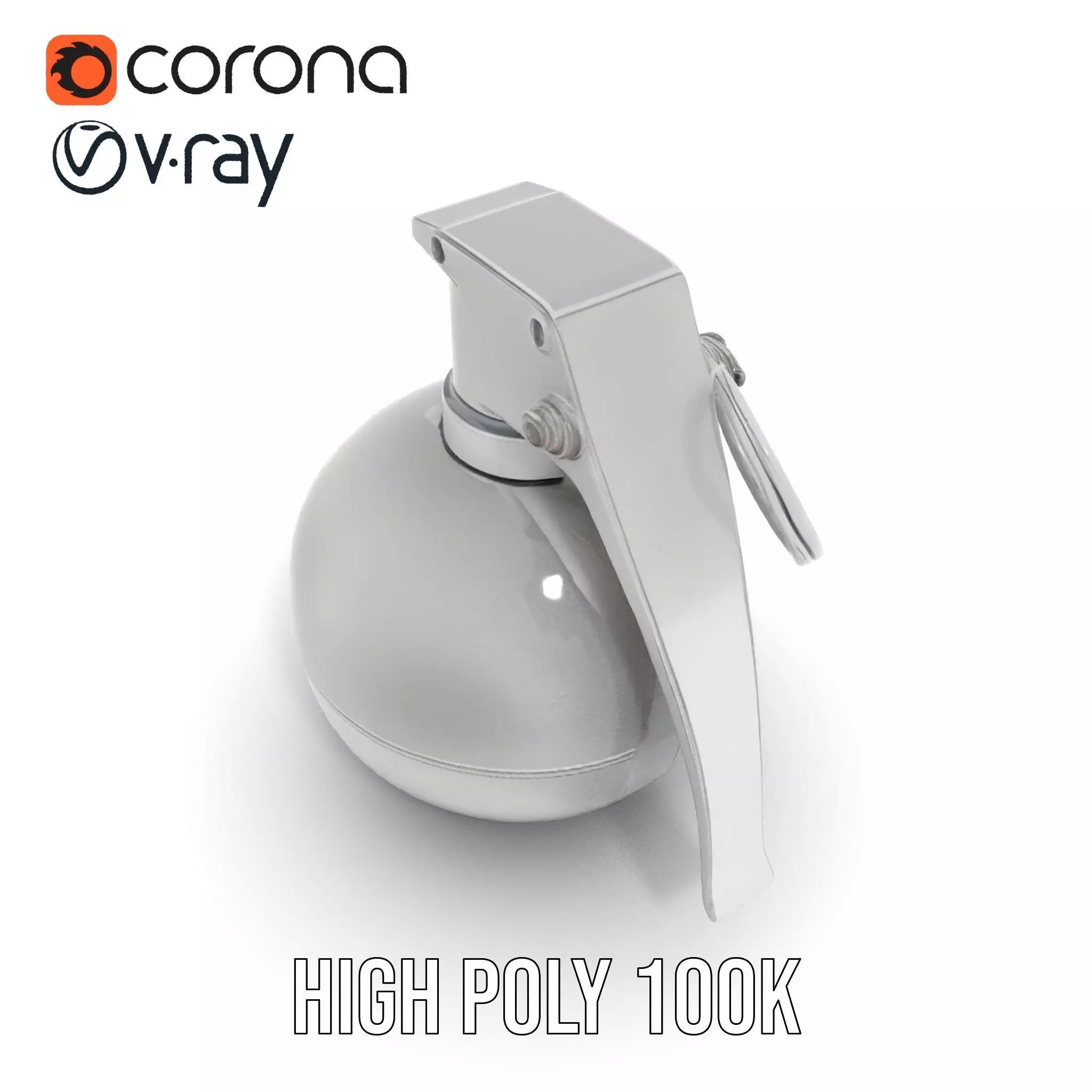 Modern Grenade Model Pack with Metallic Texture Low-poly 3D model_20