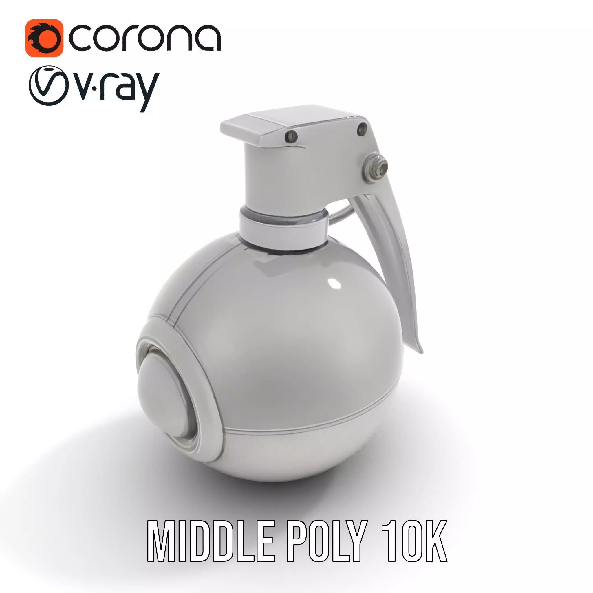 Modern Grenade Model Pack with Metallic Texture Low-poly 3D model_5