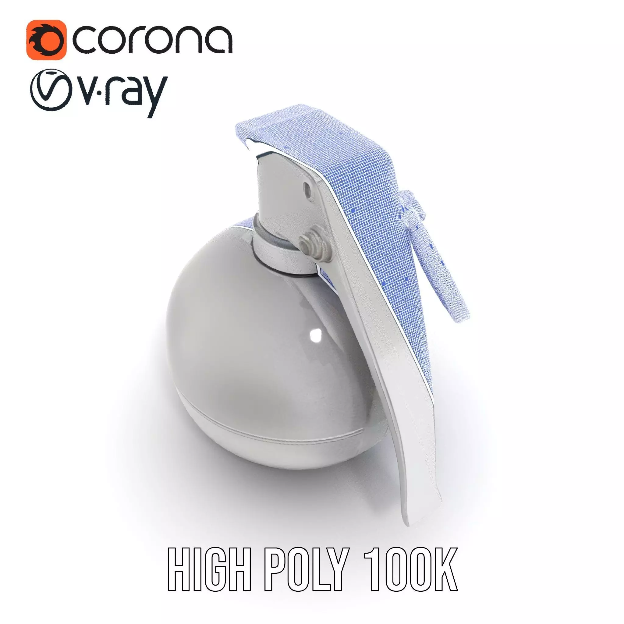 Modern Grenade Model Pack with Metallic Texture Low-poly 3D model_32