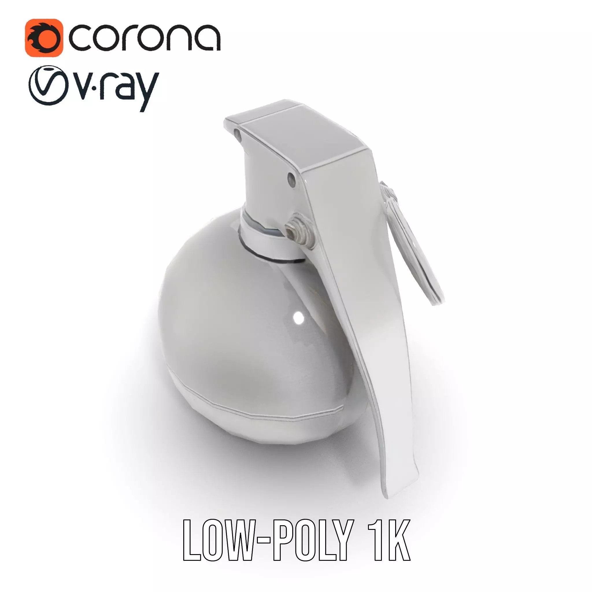 Modern Grenade Model Pack with Metallic Texture Low-poly 3D model_19