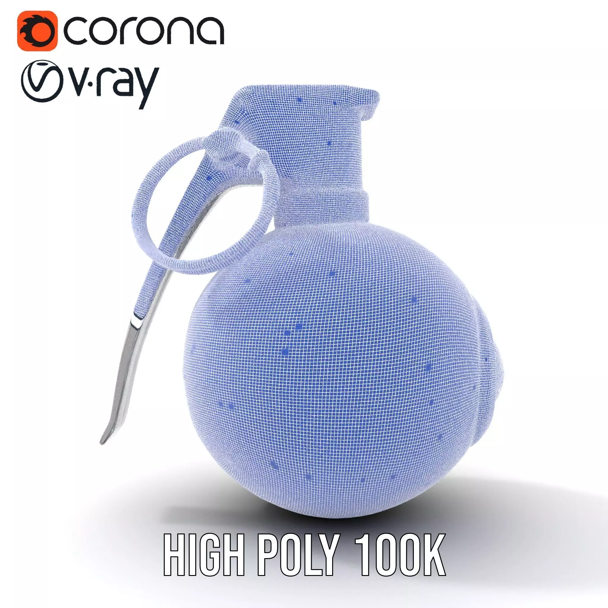 Modern Grenade Model Pack with Metallic Texture Low-poly 3D model_31