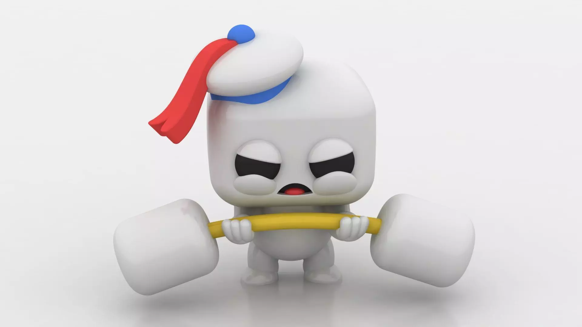Cute marshmallow character 3D printable model 3D print model