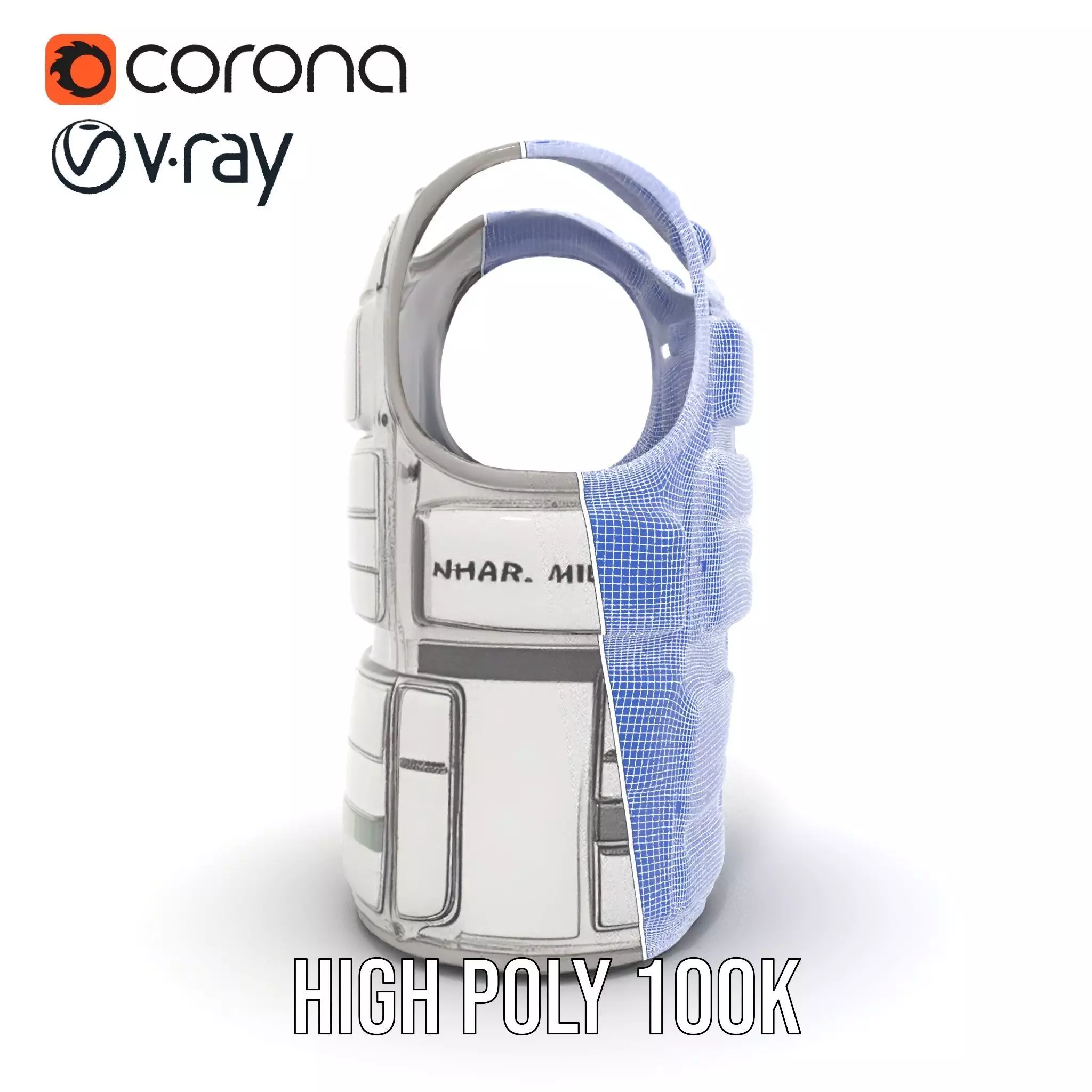 Futuristic Tactical Vest Model Pack Low-poly 3D model_32