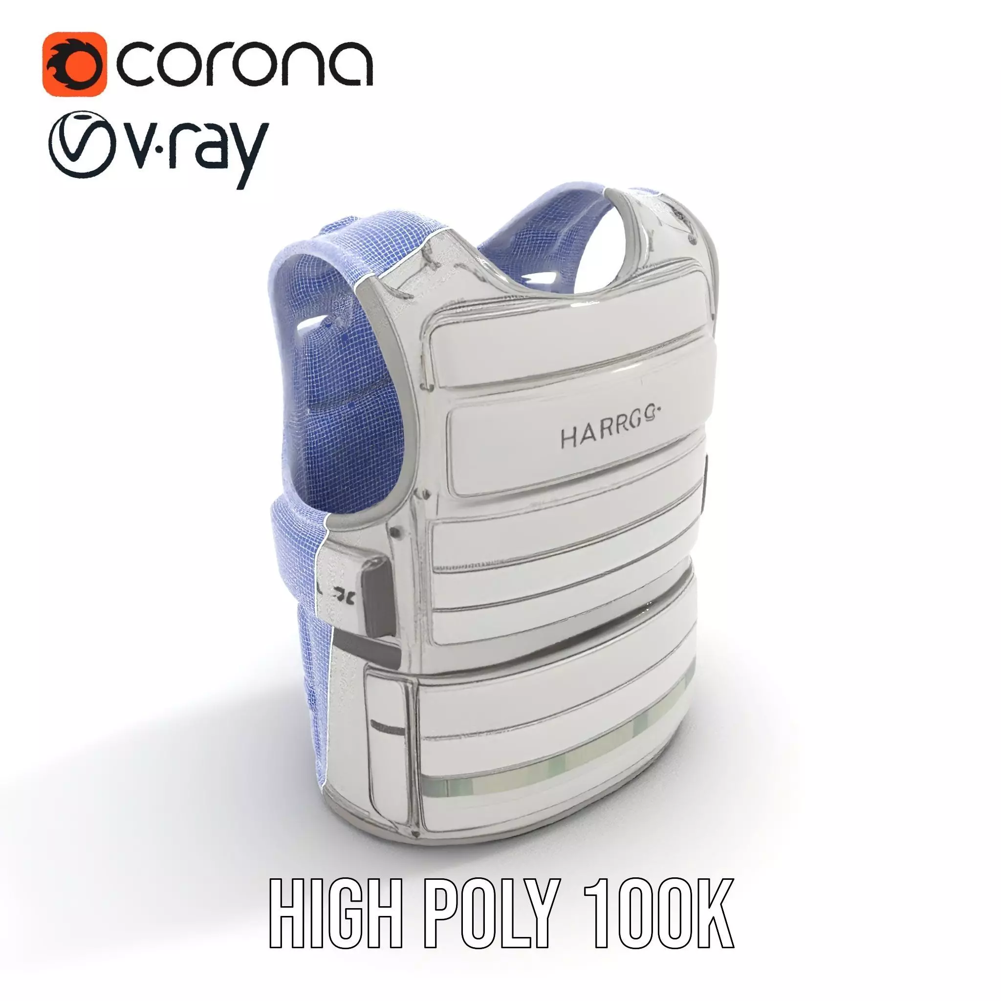 Futuristic Tactical Vest Model Pack Low-poly 3D model_31