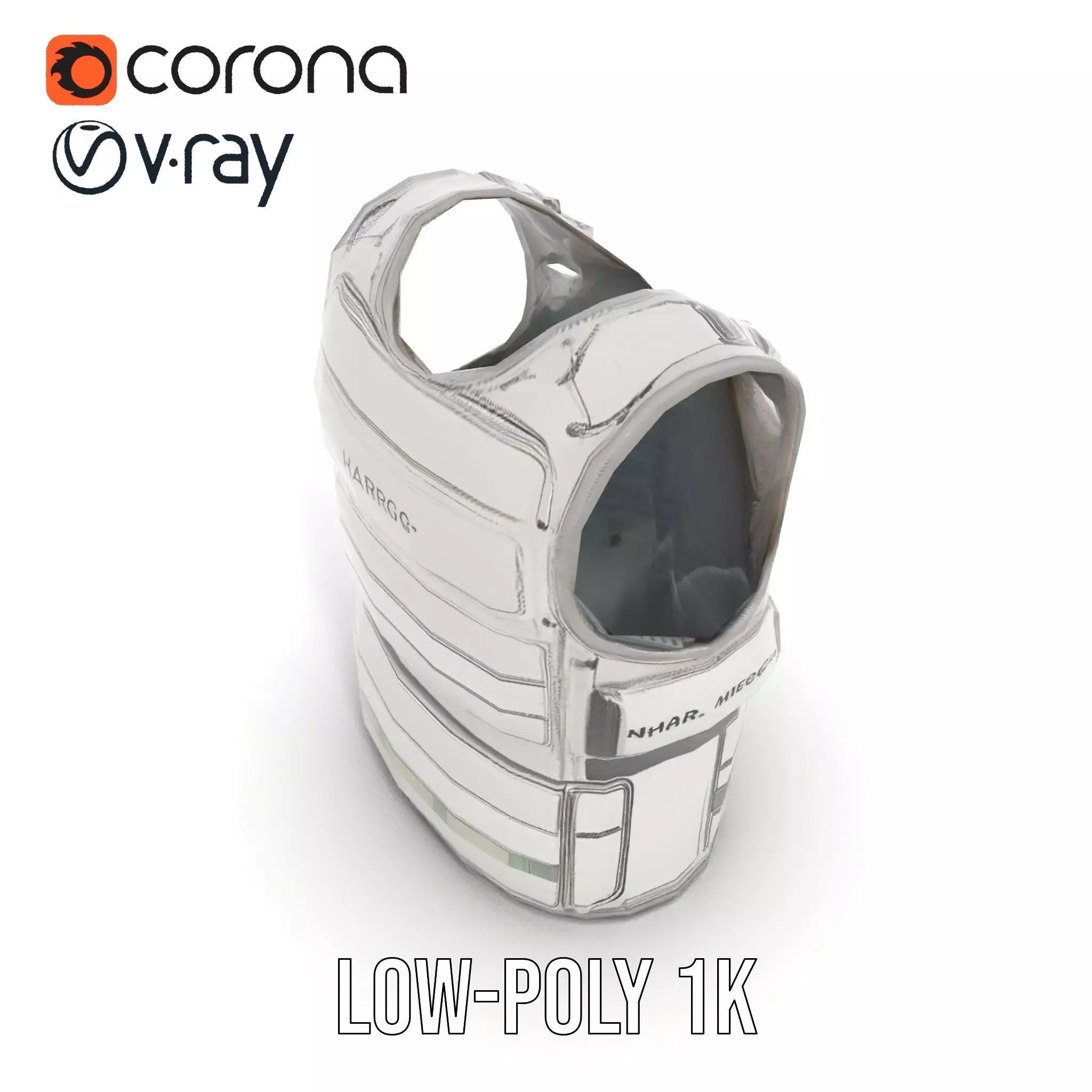 Futuristic Tactical Vest Model Pack Low-poly 3D model_7