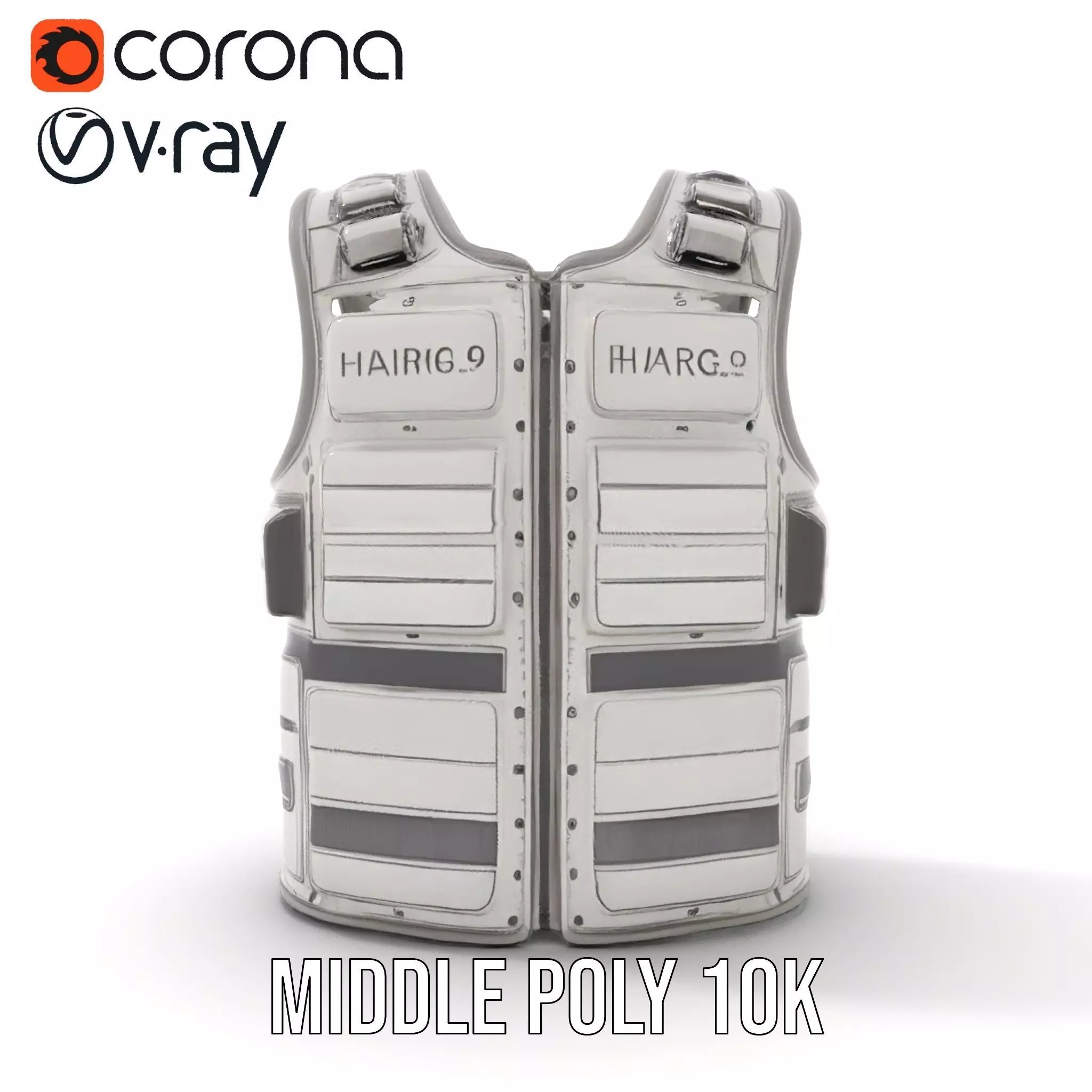 Futuristic Tactical Vest Model Pack Low-poly 3D model_13