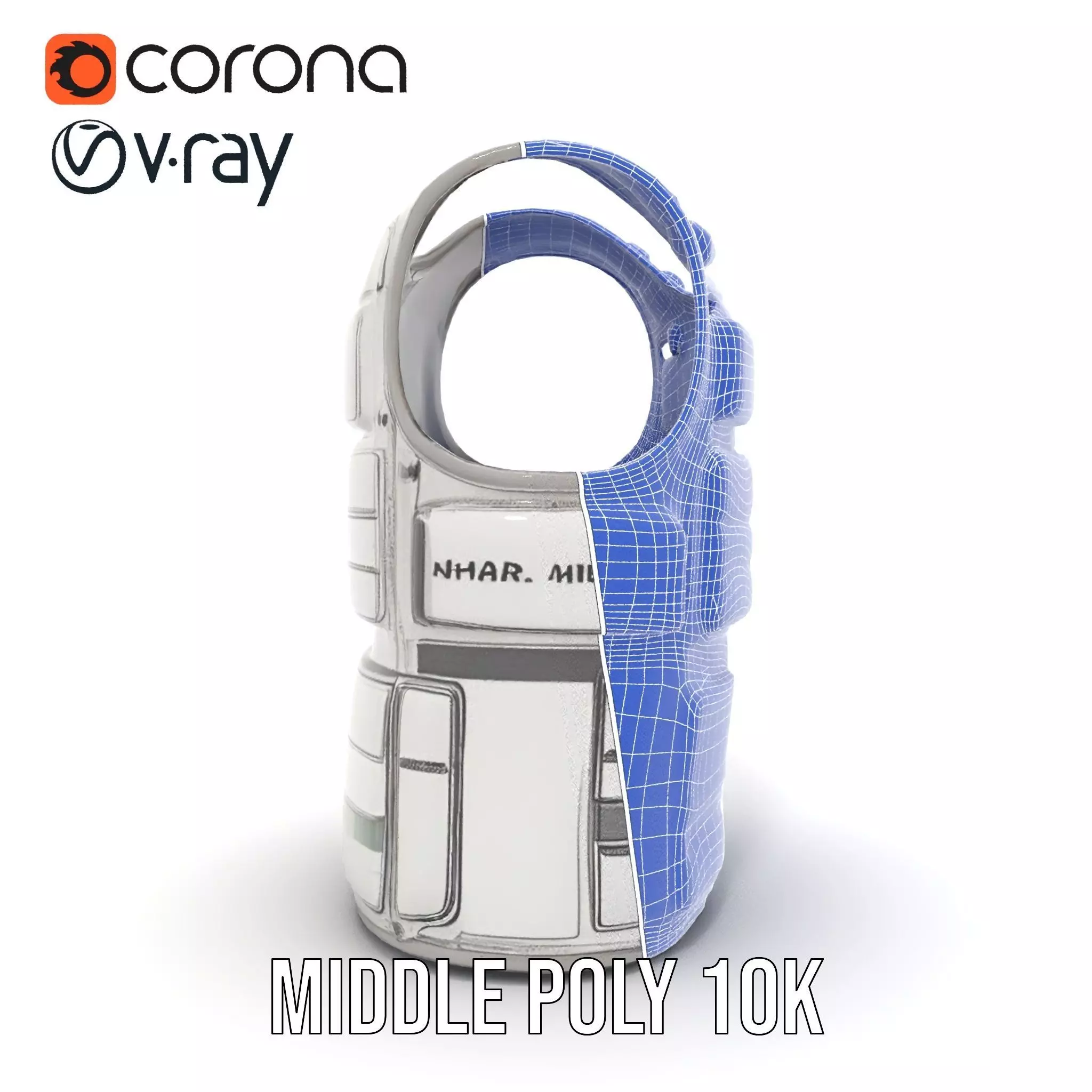 Futuristic Tactical Vest Model Pack Low-poly 3D model_29