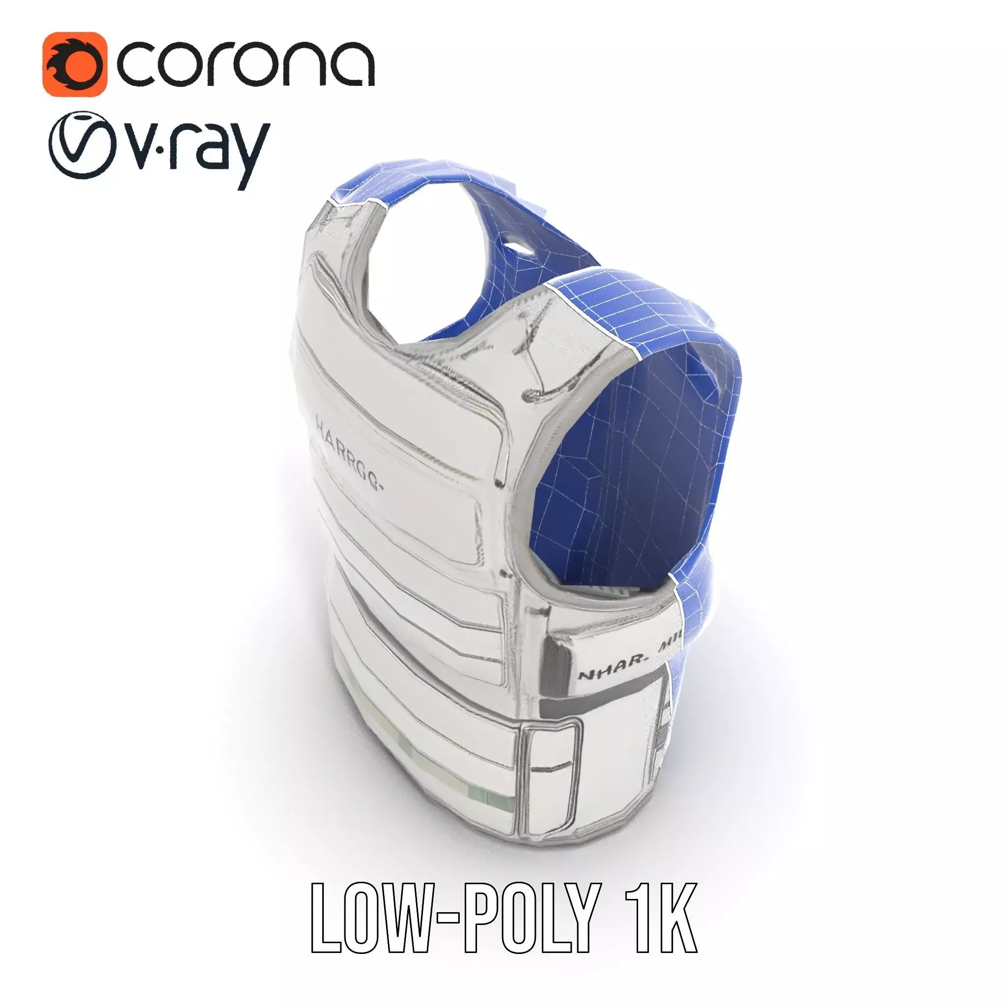 Futuristic Tactical Vest Model Pack Low-poly 3D model_30