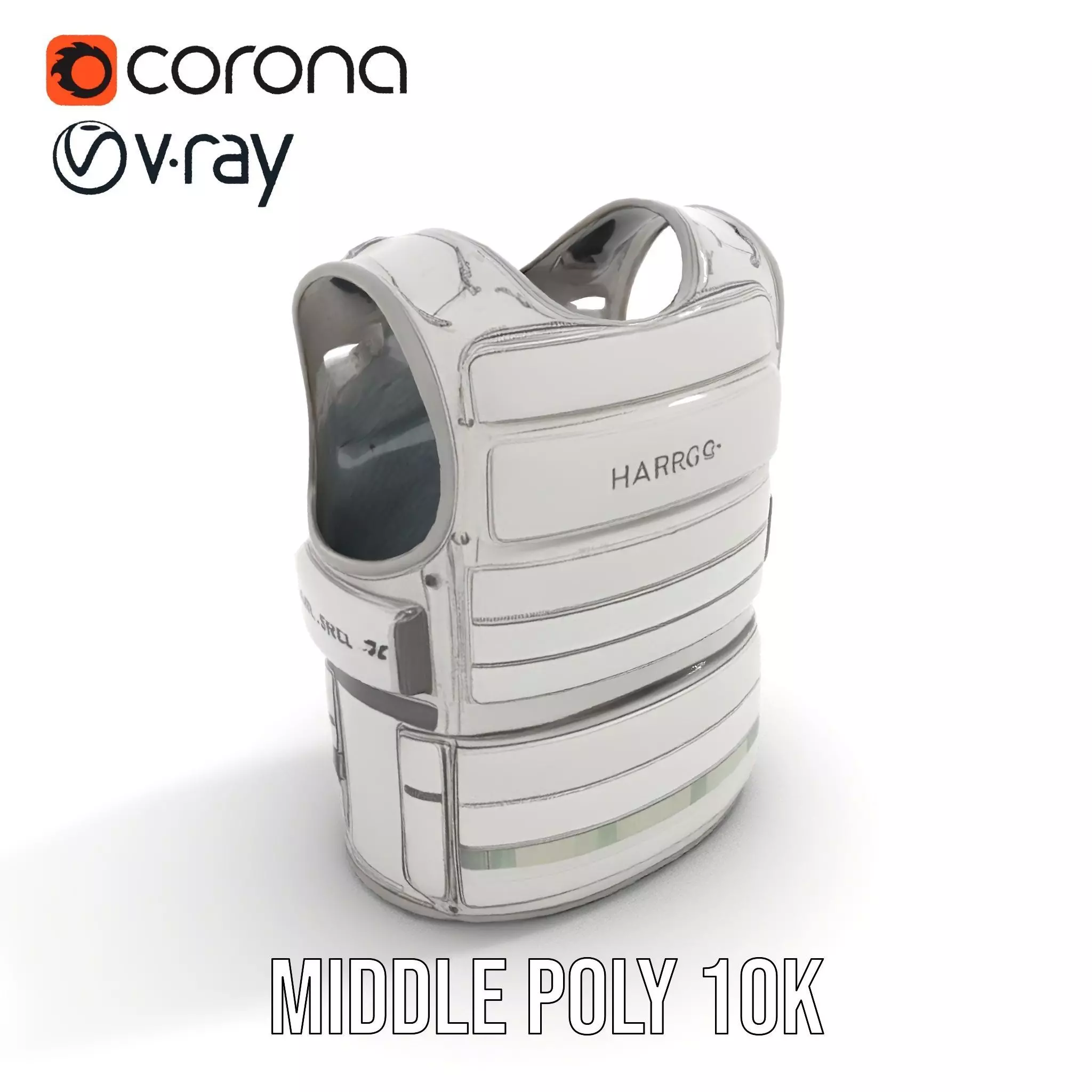 Futuristic Tactical Vest Model Pack Low-poly 3D model_15