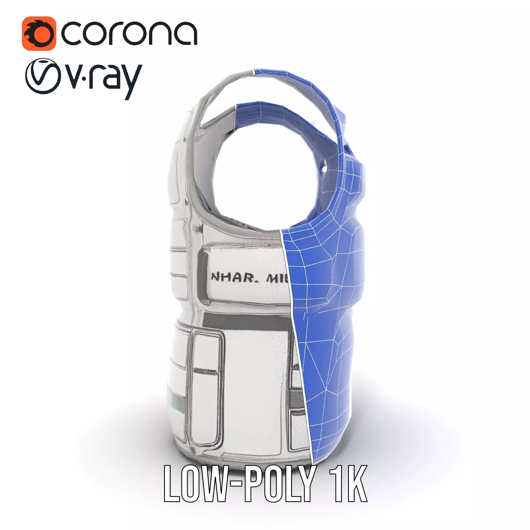 Futuristic Tactical Vest Model Pack Low-poly 3D model_27