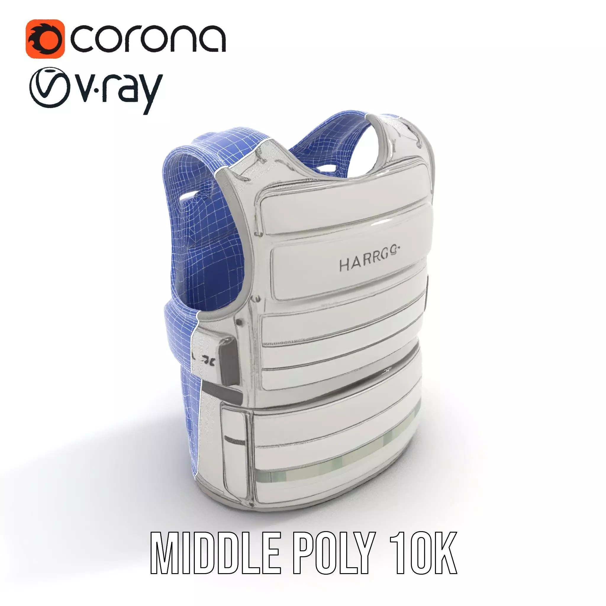 Futuristic Tactical Vest Model Pack Low-poly 3D model_26