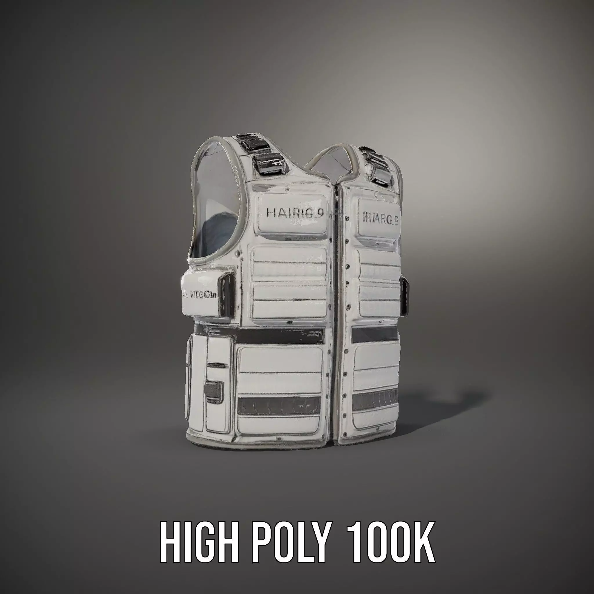 Futuristic Tactical Vest Model Pack Low-poly 3D model_9