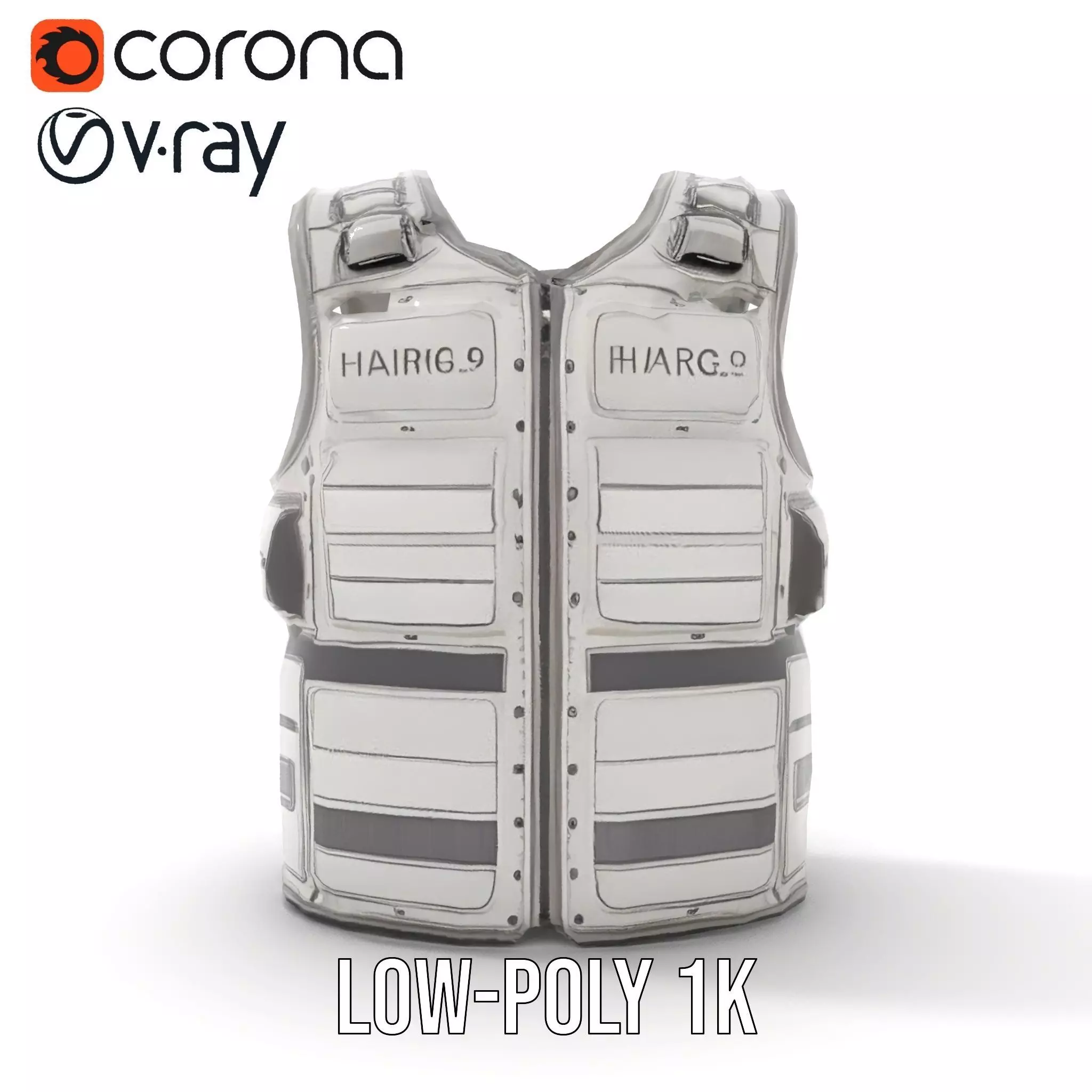 Futuristic Tactical Vest Model Pack Low-poly 3D model_24