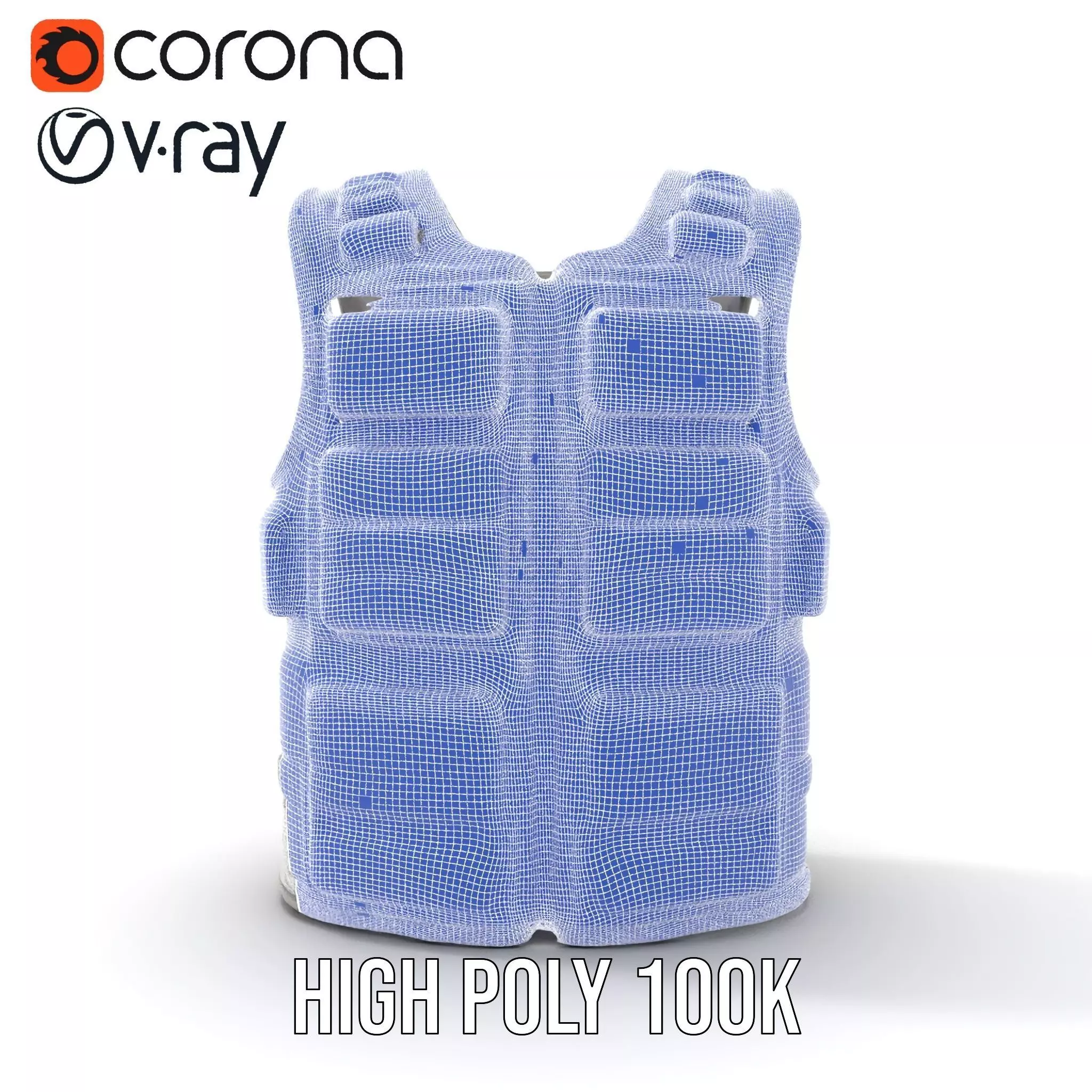 Futuristic Tactical Vest Model Pack Low-poly 3D model_33