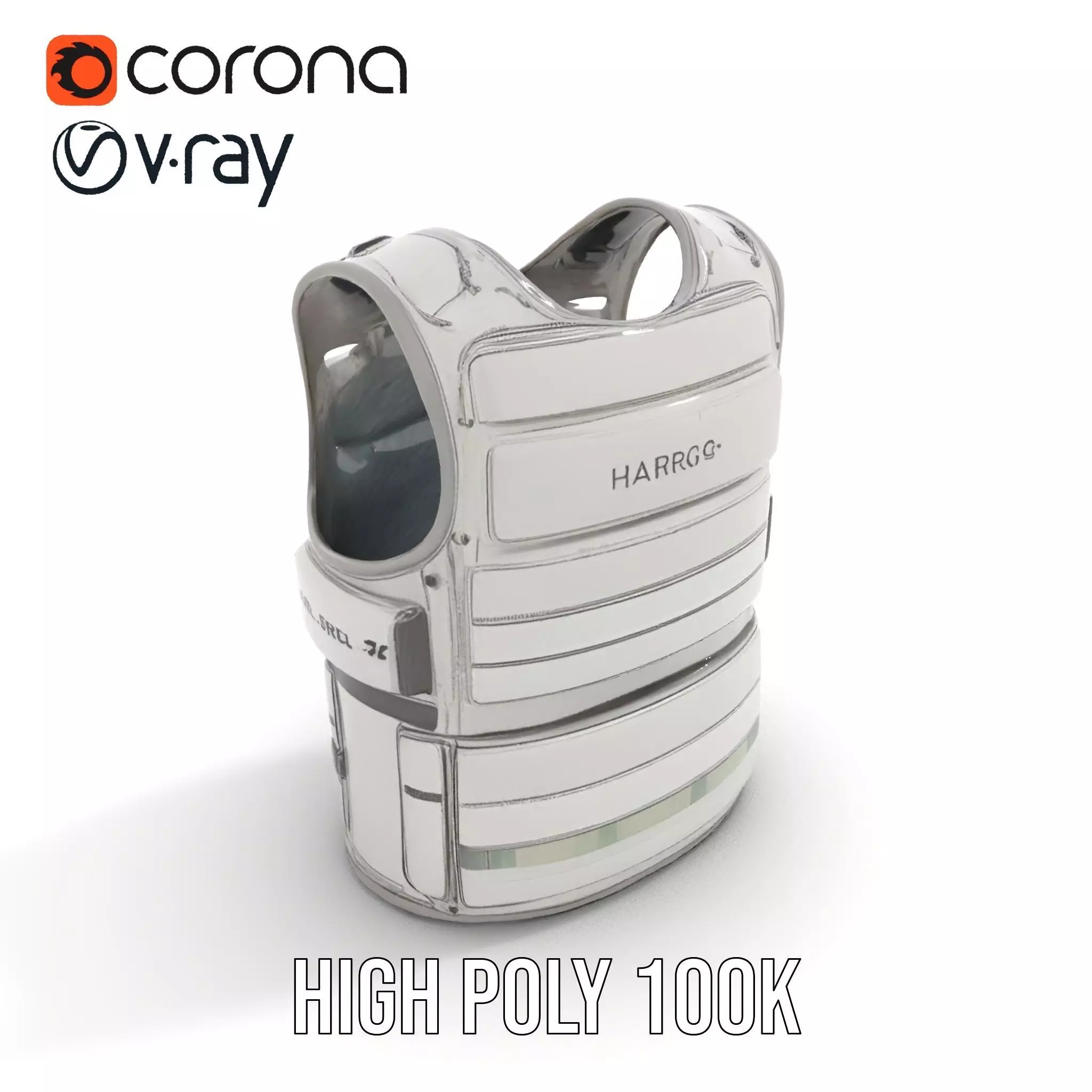 Futuristic Tactical Vest Model Pack Low-poly 3D model_25