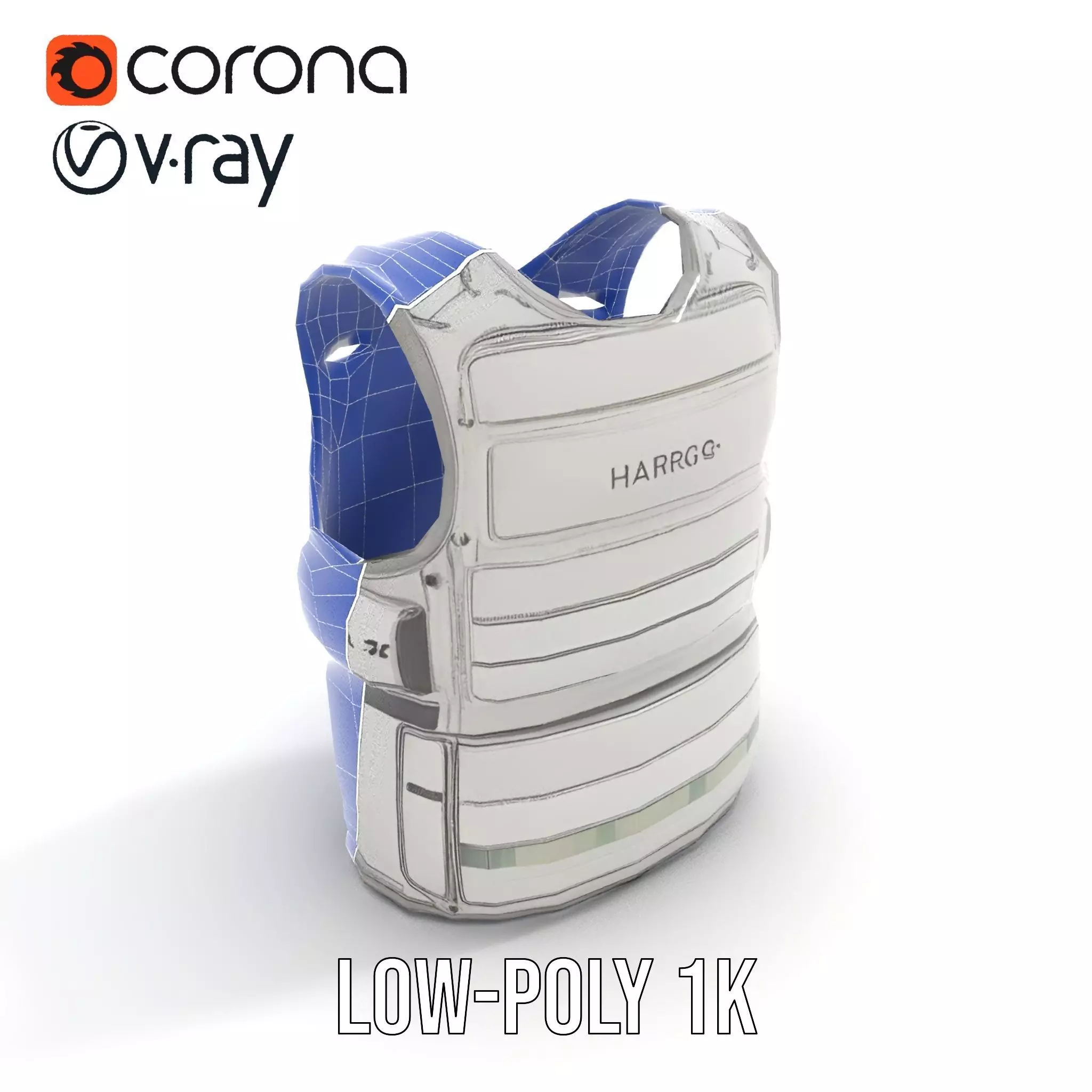 Futuristic Tactical Vest Model Pack Low-poly 3D model_14