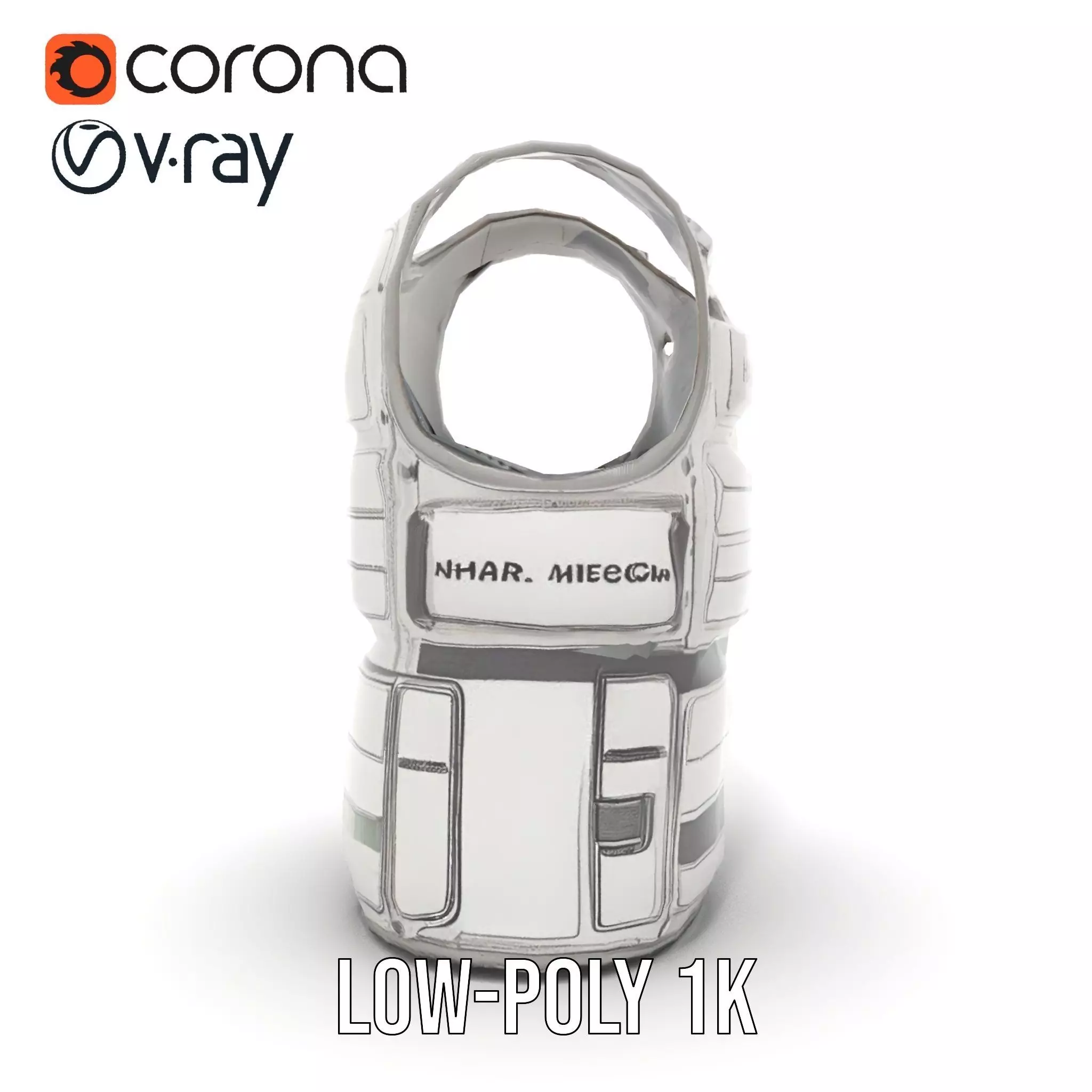 Futuristic Tactical Vest Model Pack Low-poly 3D model_21