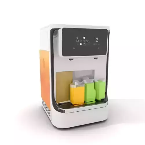 Modern Juice Dispenser model pack with Touchscreen Interface Low-poly 3D model