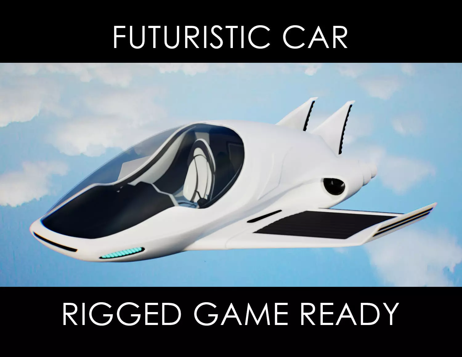 Futuristic Car Consept High Quality Rigged 3D Low-poly 3D model_0