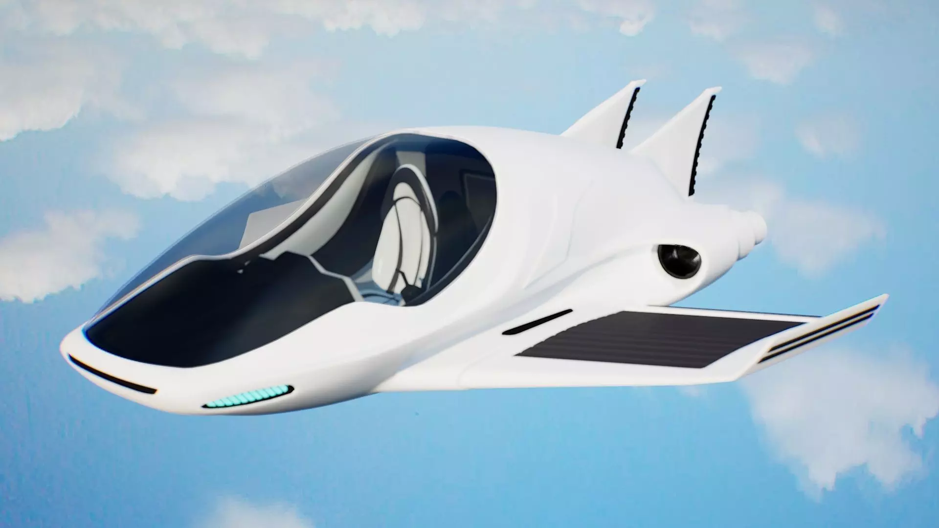 Futuristic Car Consept High Quality Rigged 3D Low-poly 3D model_2