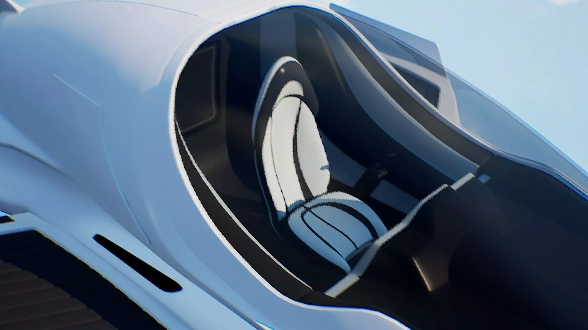 Futuristic Car Consept High Quality Rigged 3D Low-poly 3D model_4