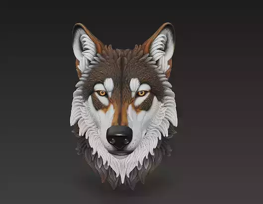 Primal Majesty - Ultra-Detailed 15cm Wolf Head Sculpture 3D print model