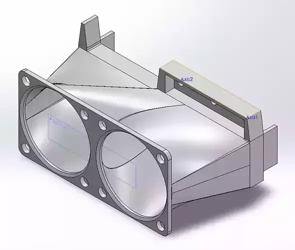 Tesla K10 K20 and K40 duct for 2x 40x40xXX fan 3D print model 3D print model