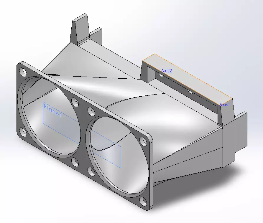 Tesla K10 K20 and K40 duct for 2x 40x40xXX fan 3D print model 3D print model_0