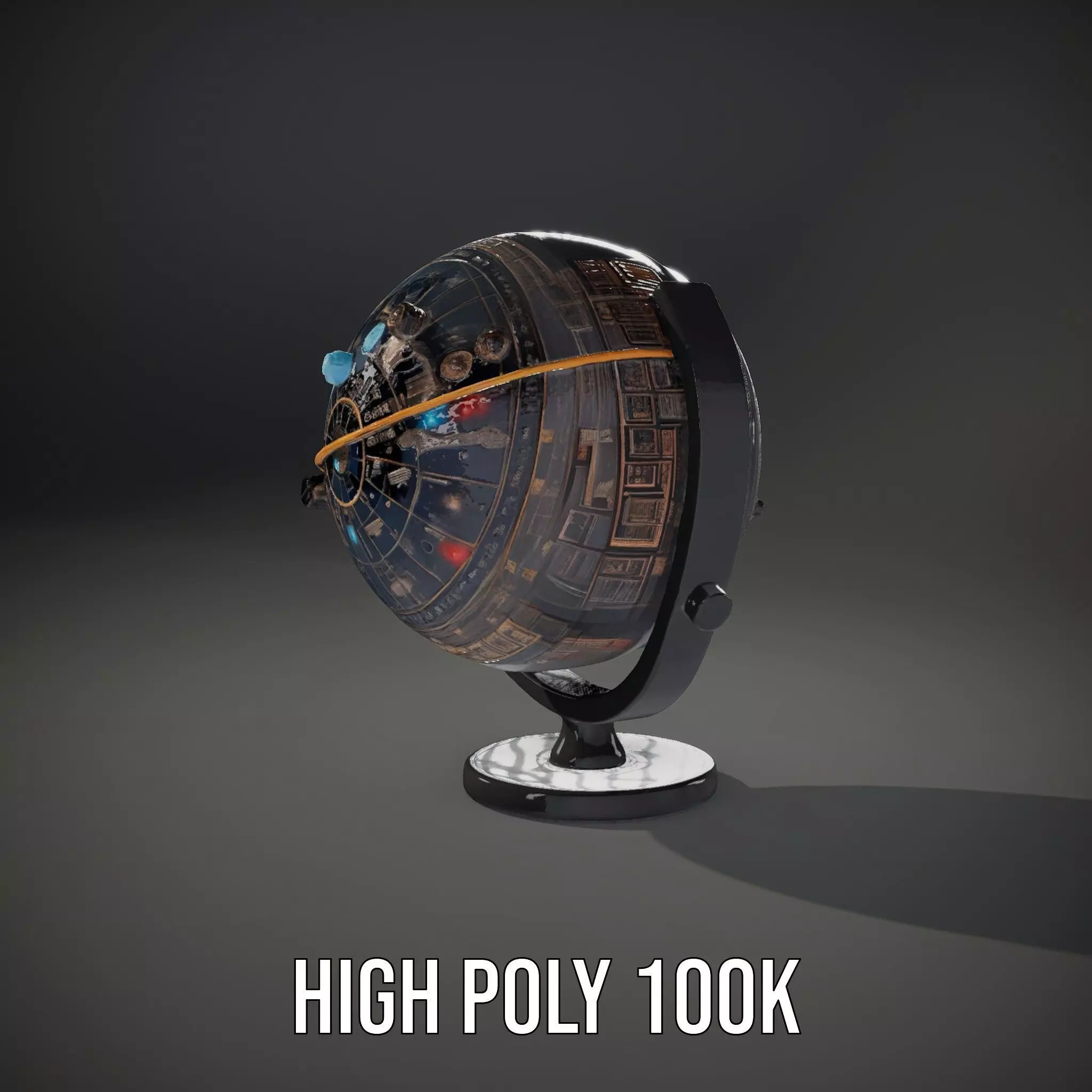 Astronomical Globe Model Pack with Detailed Star Map Low-poly 3D model_8