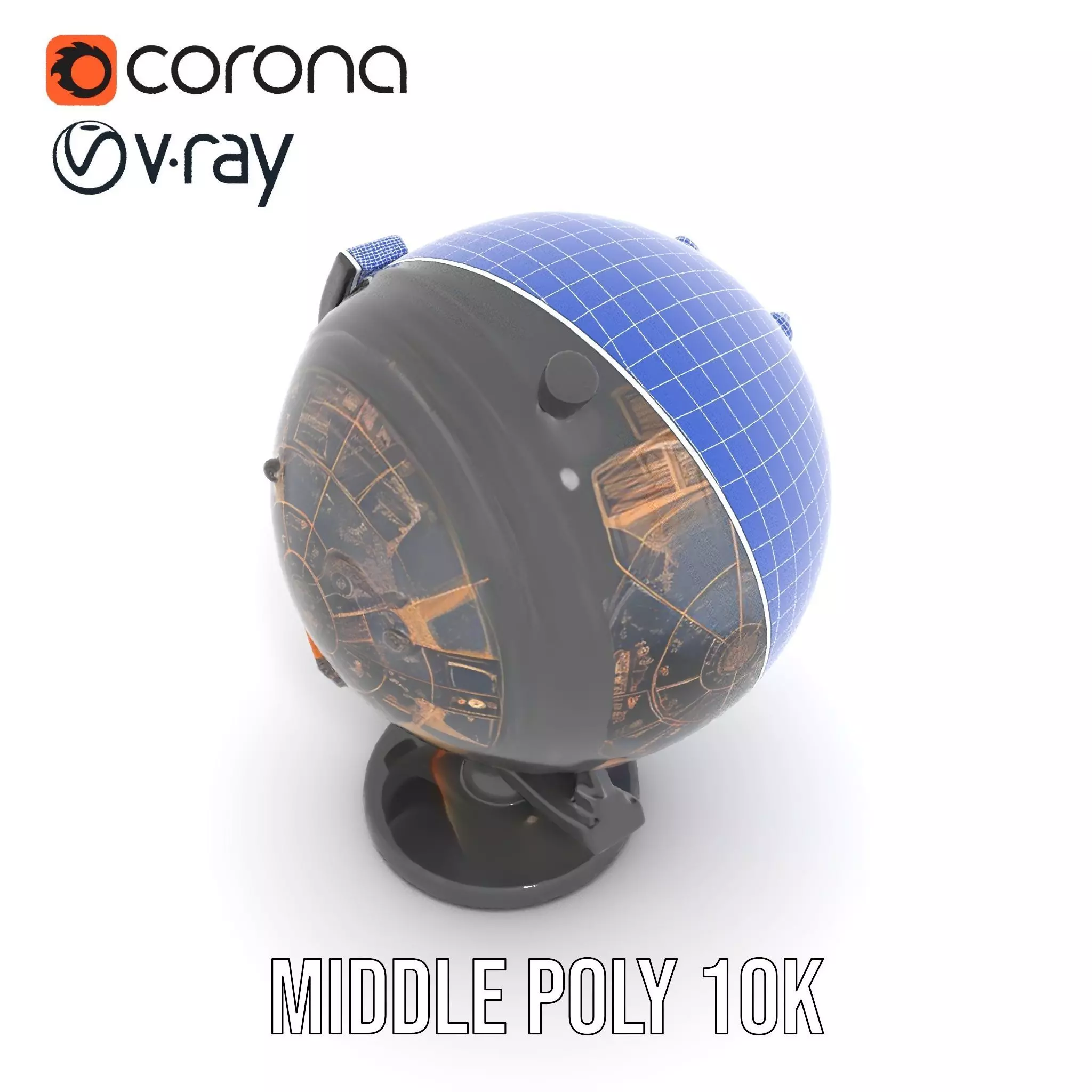 Astronomical Globe Model Pack with Detailed Star Map Low-poly 3D model_18