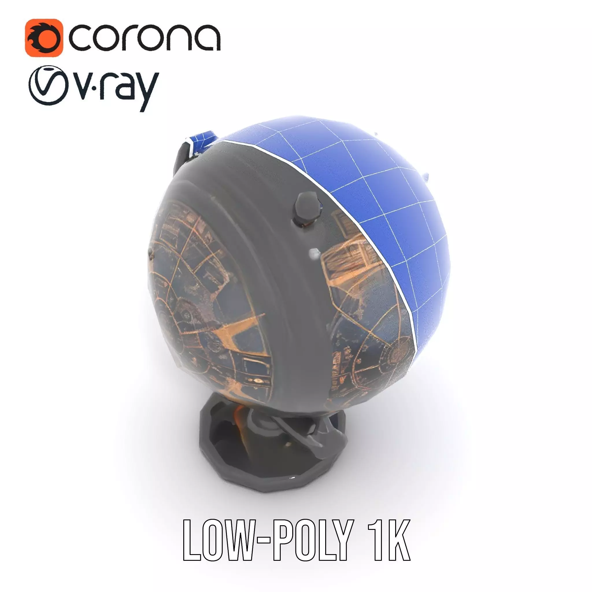 Astronomical Globe Model Pack with Detailed Star Map Low-poly 3D model_22