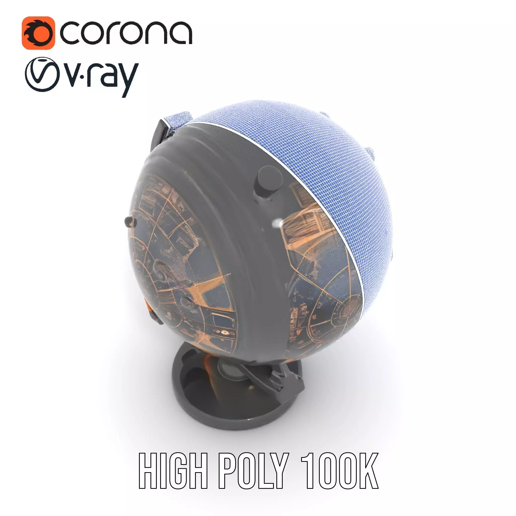 Astronomical Globe Model Pack with Detailed Star Map Low-poly 3D model_34