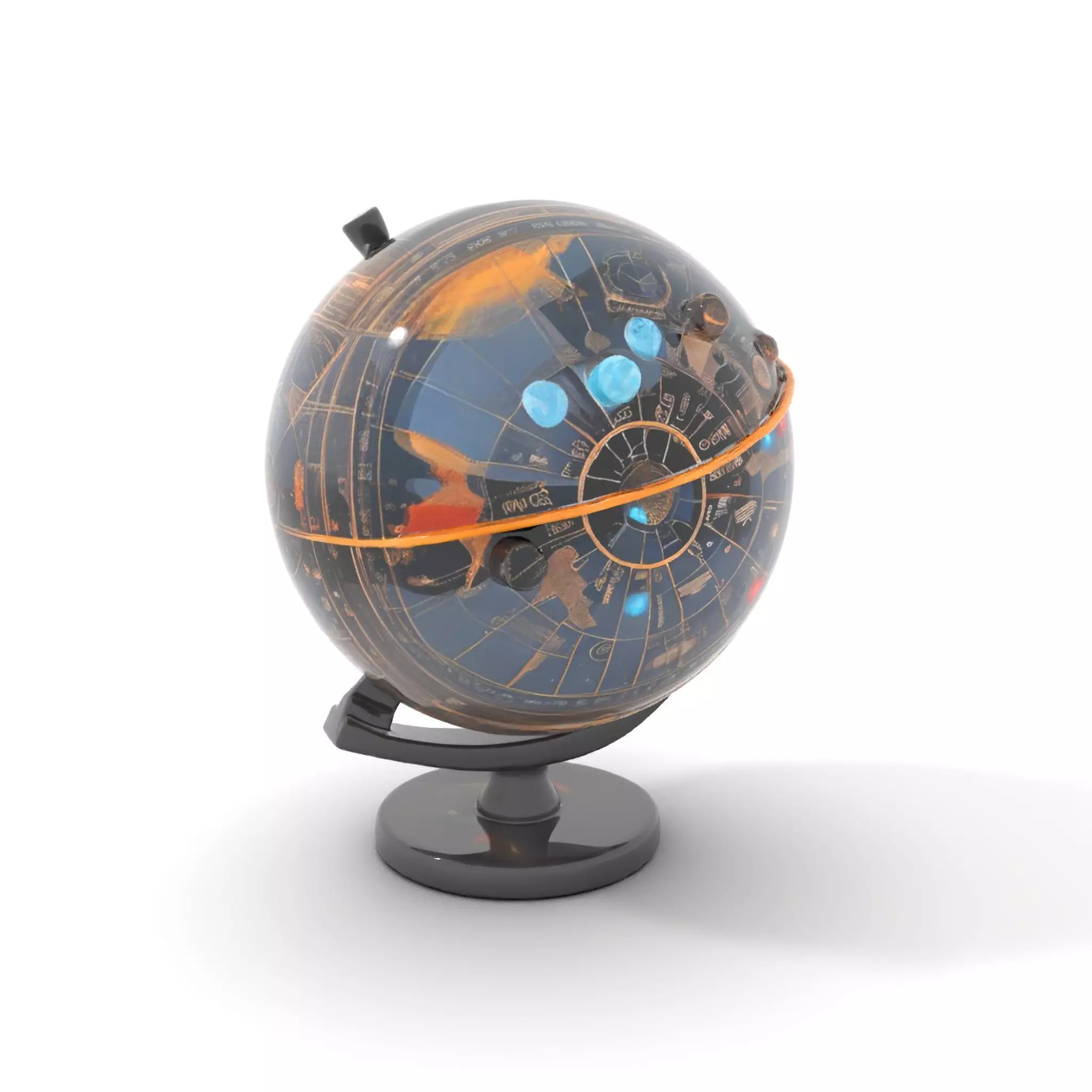 Astronomical Globe Model Pack with Detailed Star Map Low-poly 3D model_0