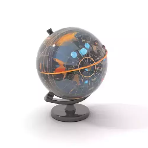 Astronomical Globe Model Pack with Detailed Star Map Low-poly 3D model