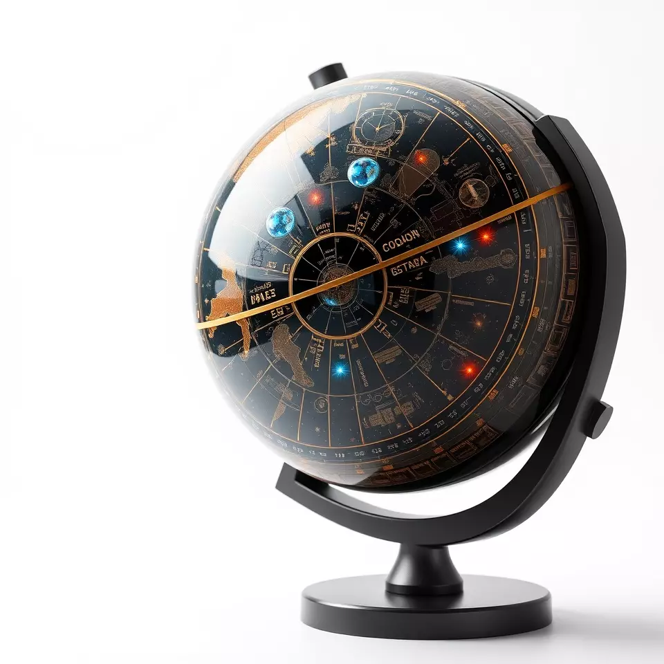 Astronomical Globe Model Pack with Detailed Star Map Low-poly 3D model_2