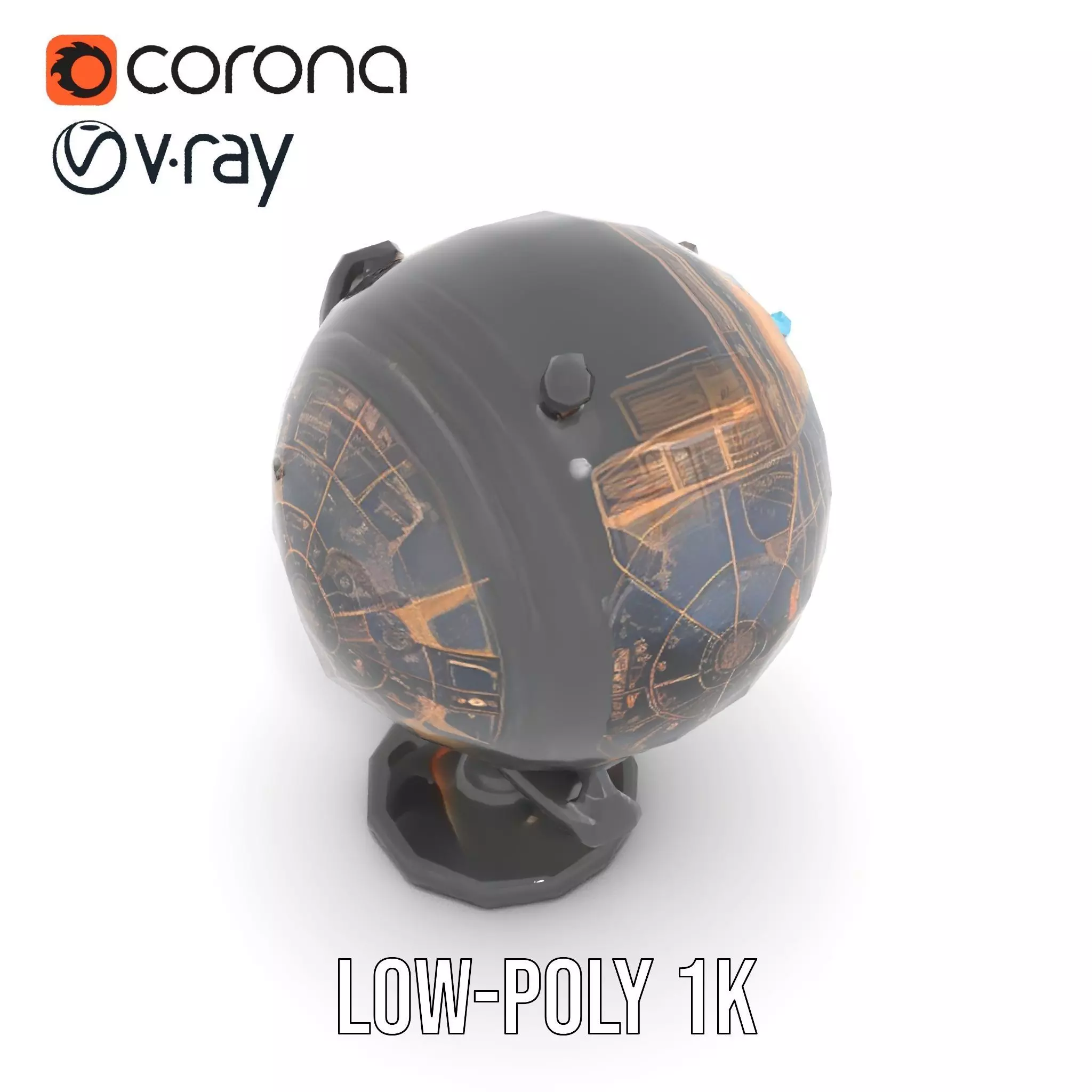 Astronomical Globe Model Pack with Detailed Star Map Low-poly 3D model_14