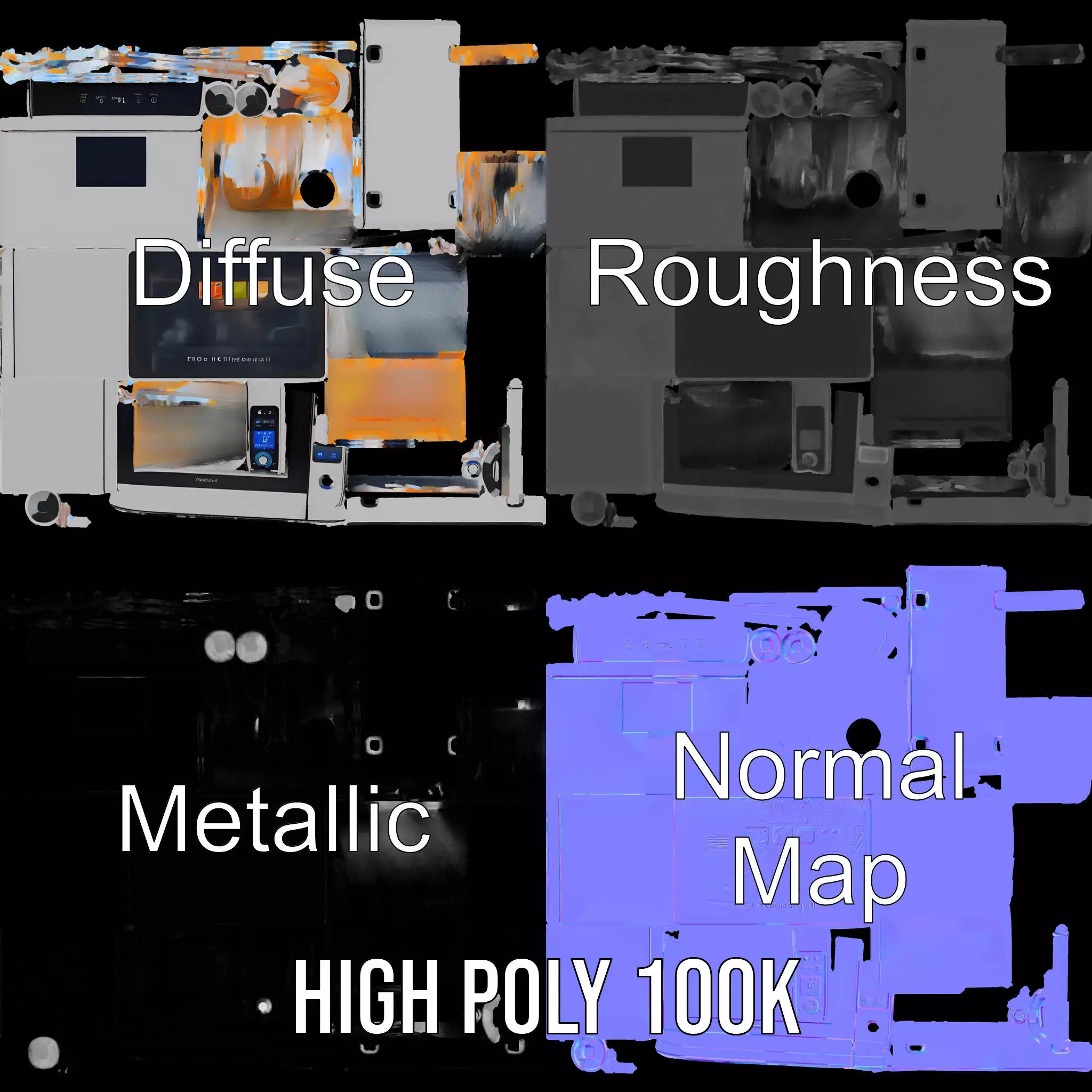 Foodaware Smart Oven model pack Low-poly 3D model_3