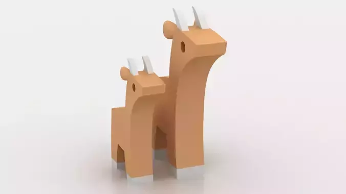 Stylized goat  toy 3D printable model  