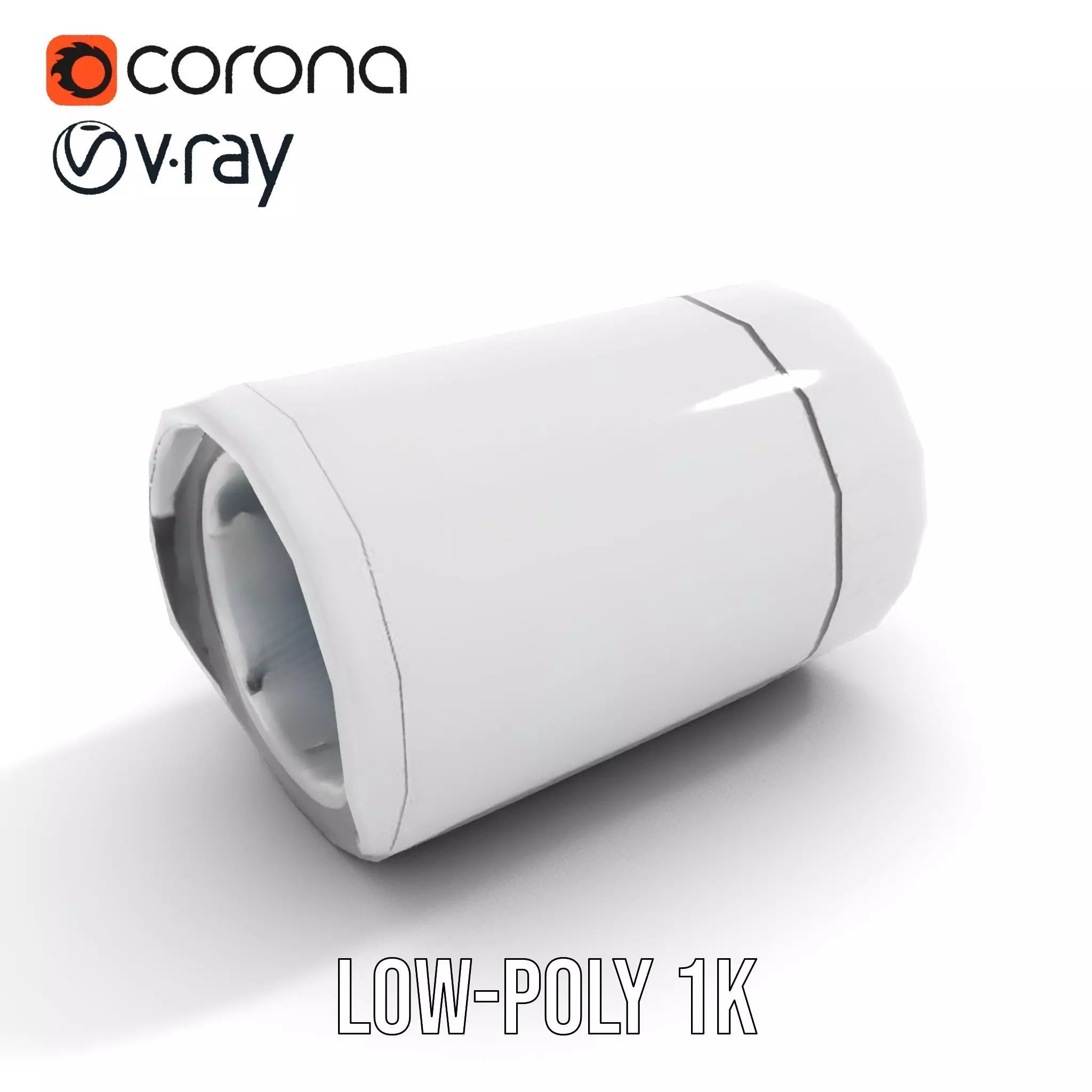 White Cylindrical Air Filter Model Pack Low-poly 3D model_12