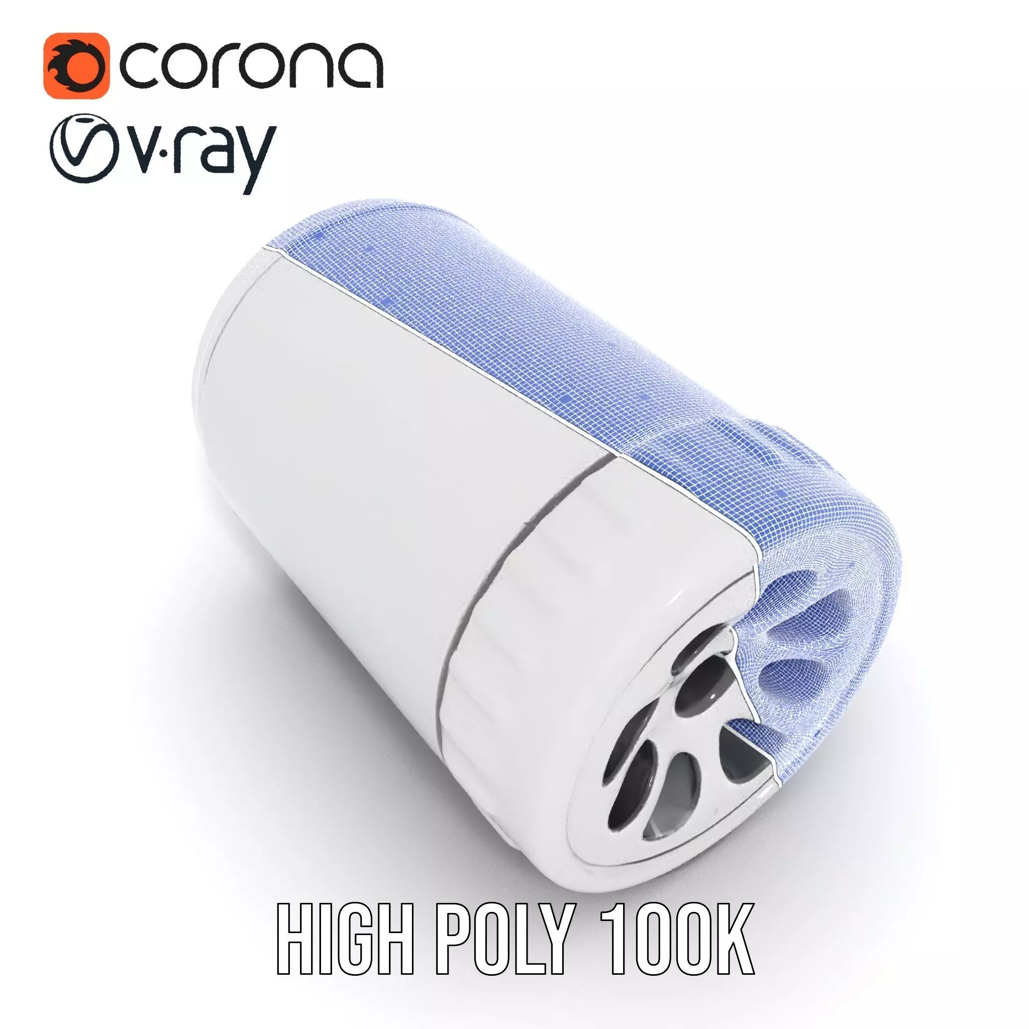 White Cylindrical Air Filter Model Pack Low-poly 3D model_34